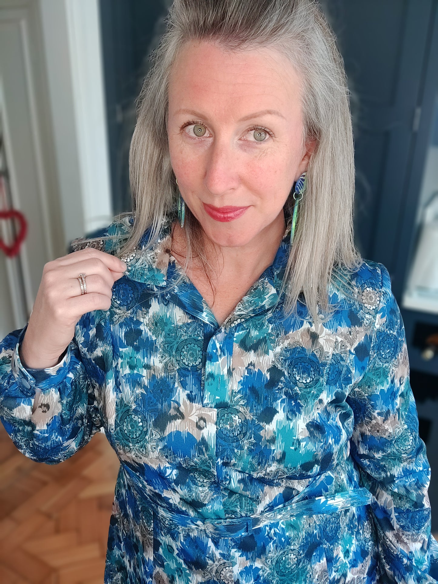 70s dress with collar.