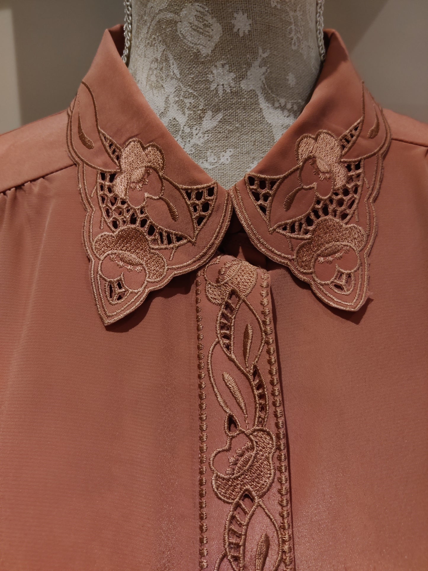 Dusky pink 80s blouse