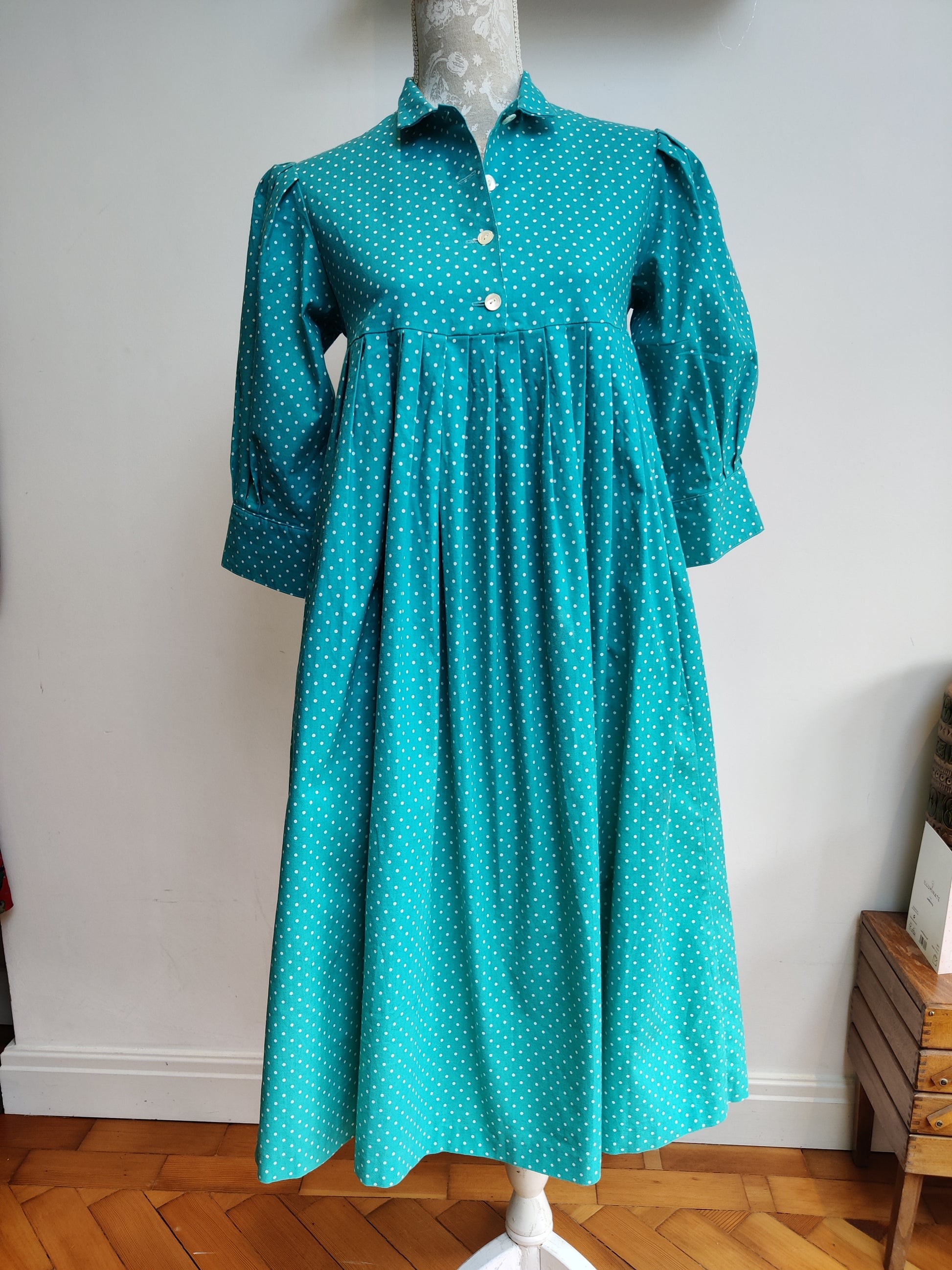 Smock dress with spotty design