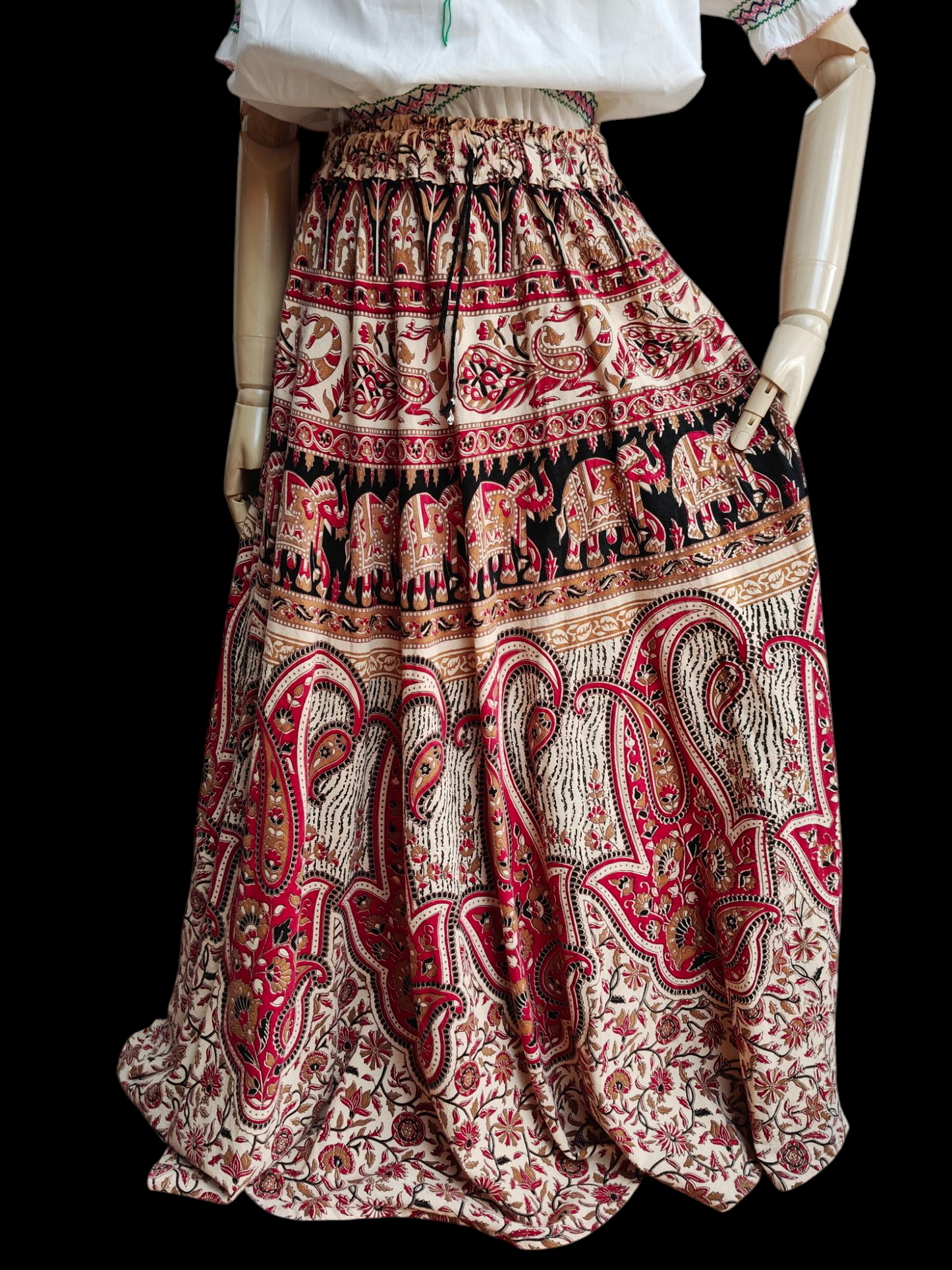 Indian cotton Anokhi style maxi skirt