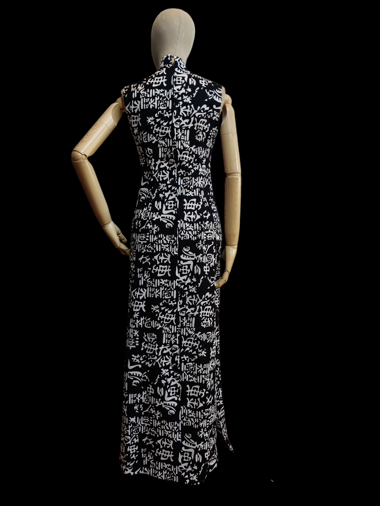 Black and white vintage maxi with high neck
