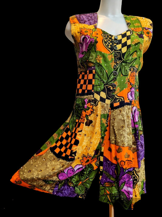 Wide  leg playsuit with vibrant 80's print. 14