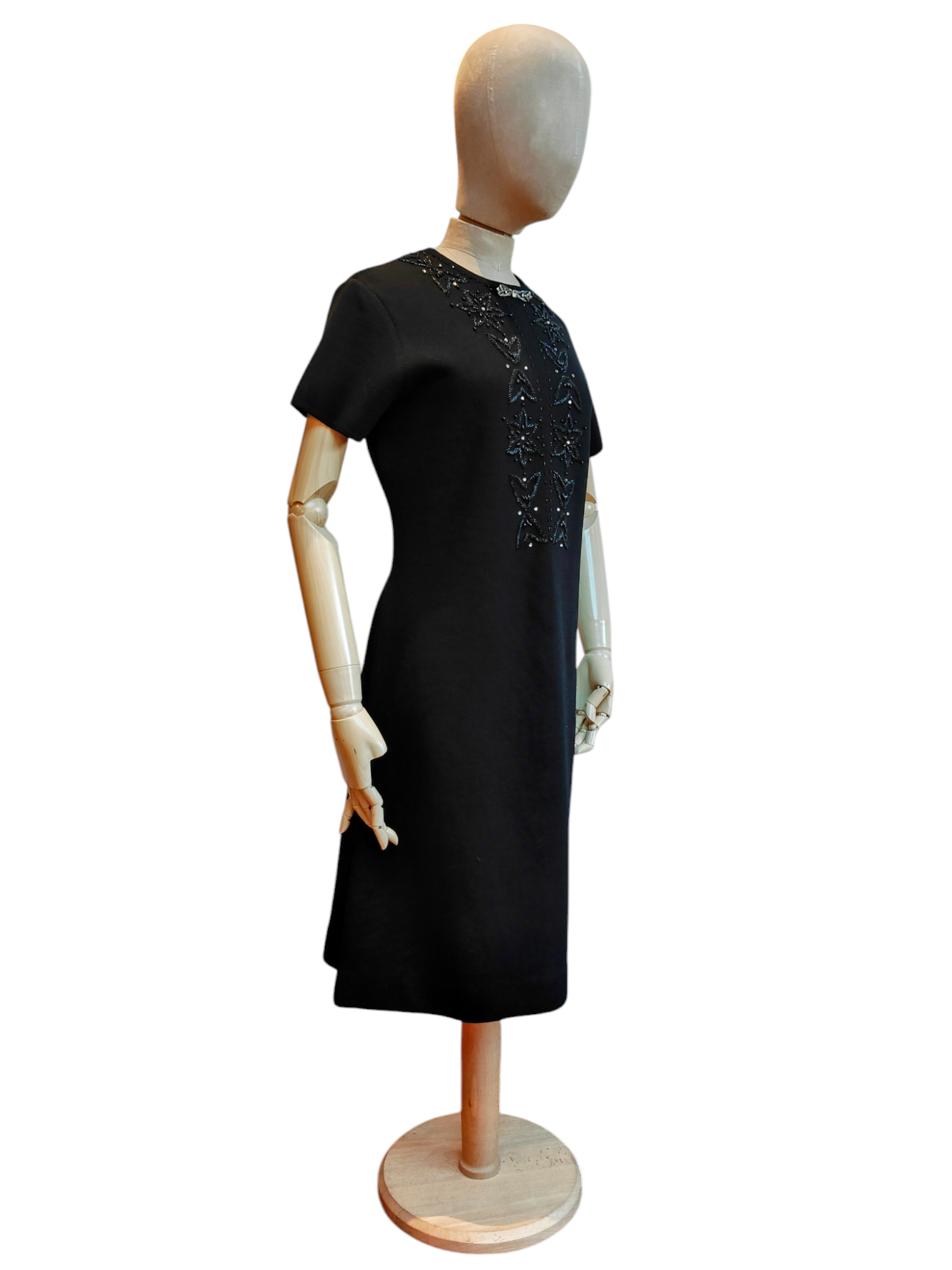 Plus size 60's dress in black wool