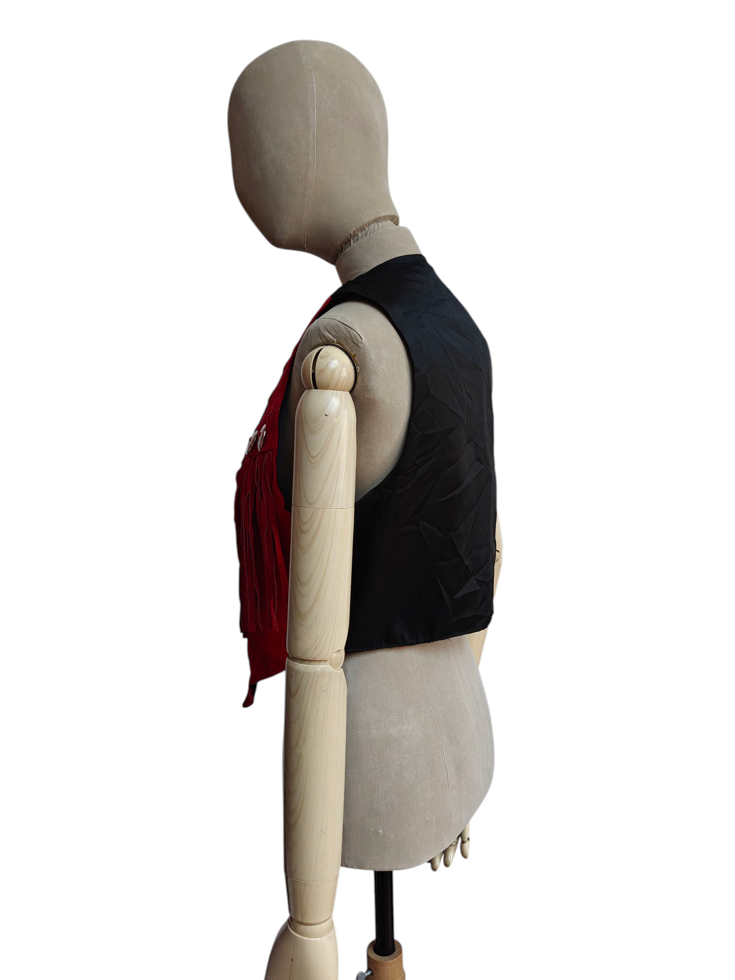 Red and black vintage cowgirl waistcoat.