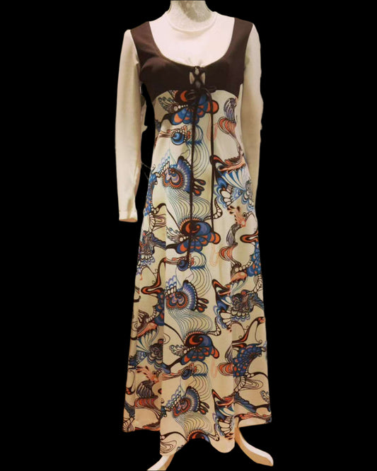 Psychedelic maxi dress size 10
