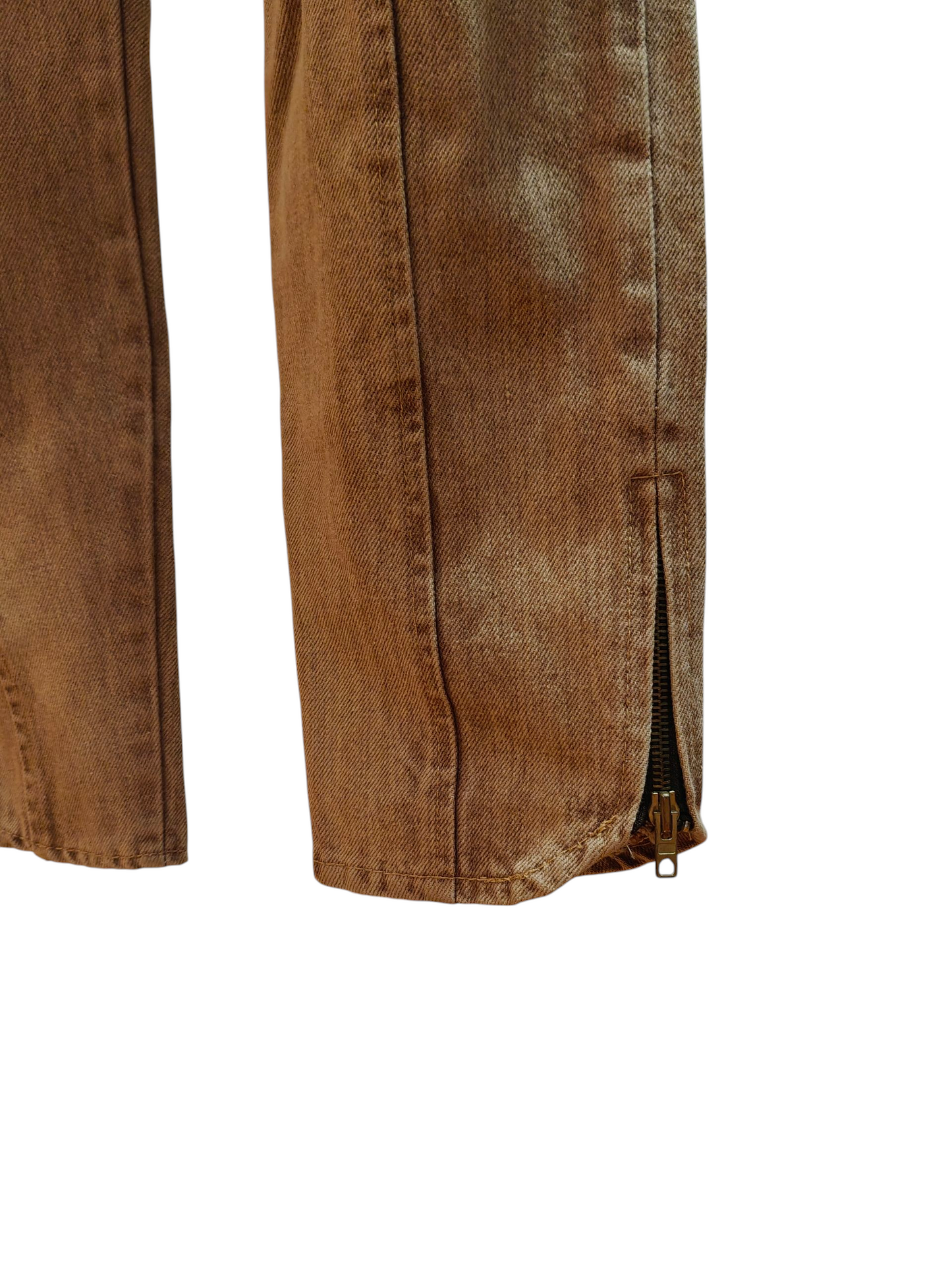 Slightly cropped 80's jeans with side ankle zips