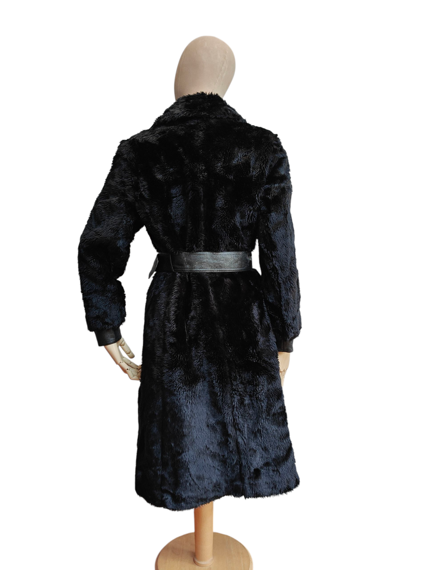 Vintage belted fur coat
