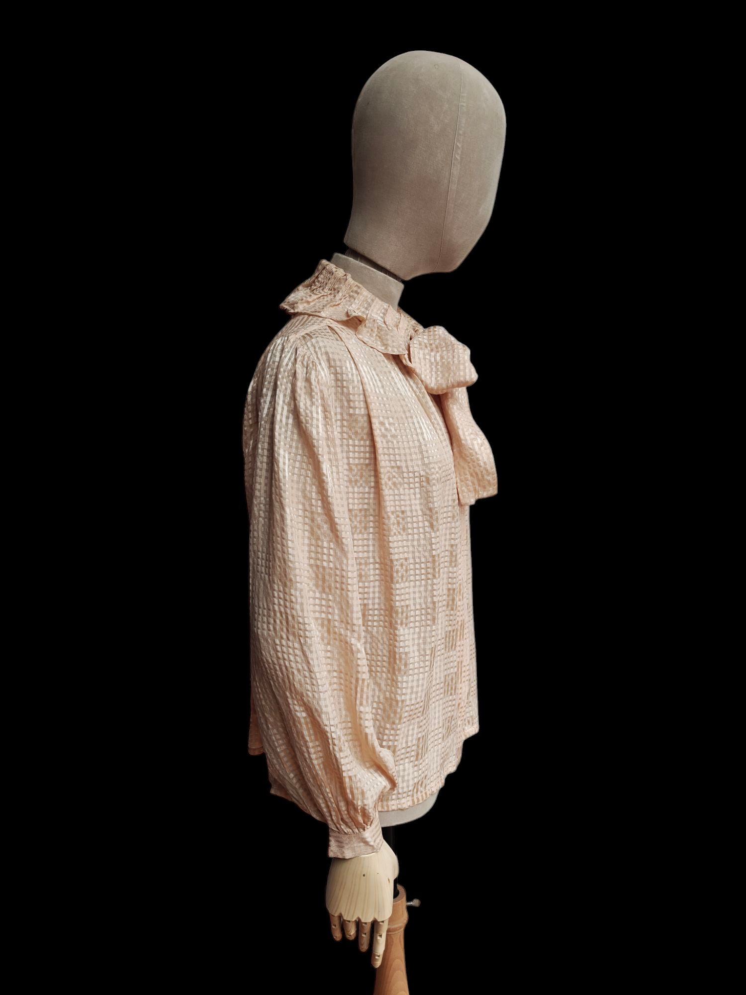 Vintage designer blouse with ruffle collar and bow