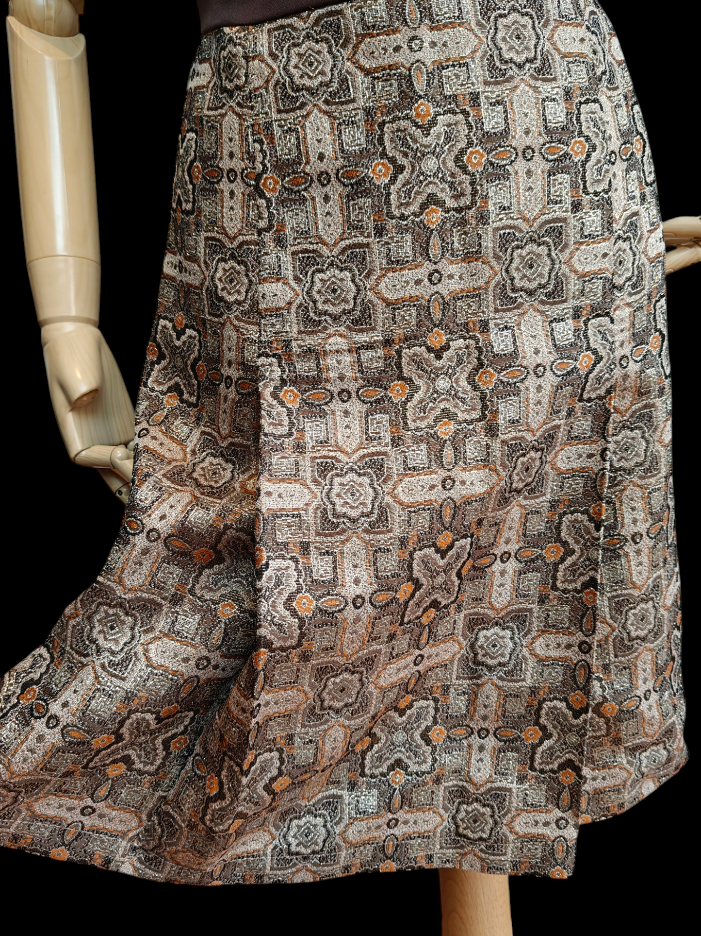 Vintage dress in 60's brocade fabric