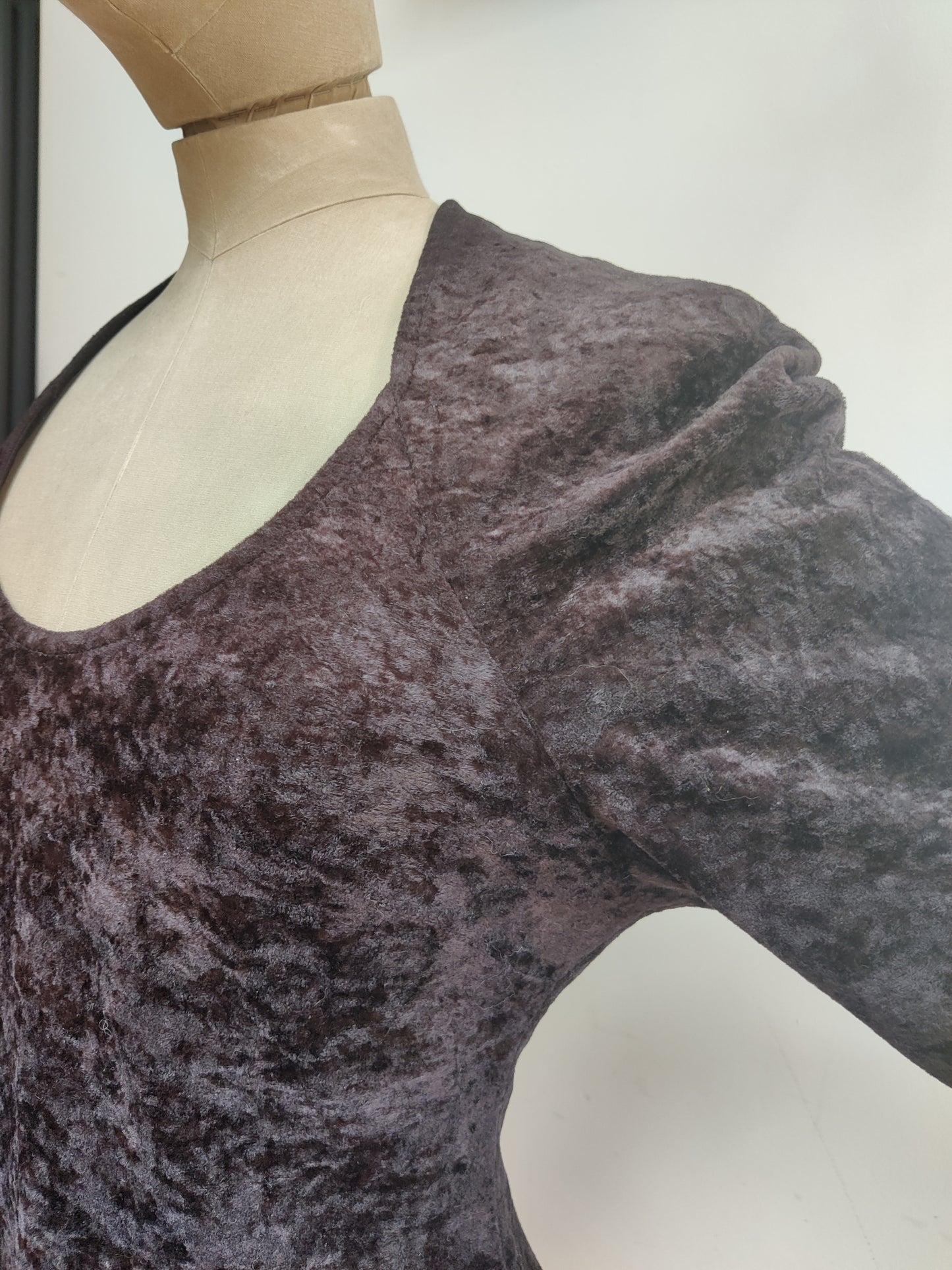 Vintage velvet dress with scoop neck