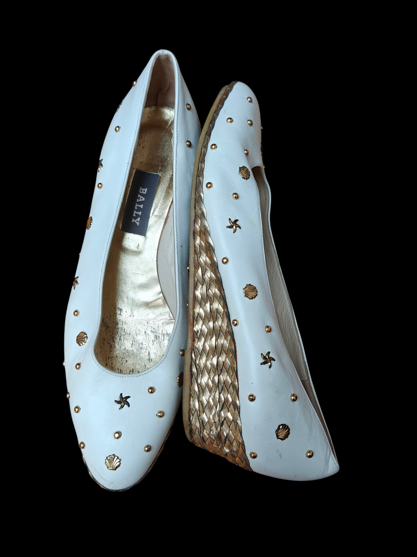 White and gold 80's shoes