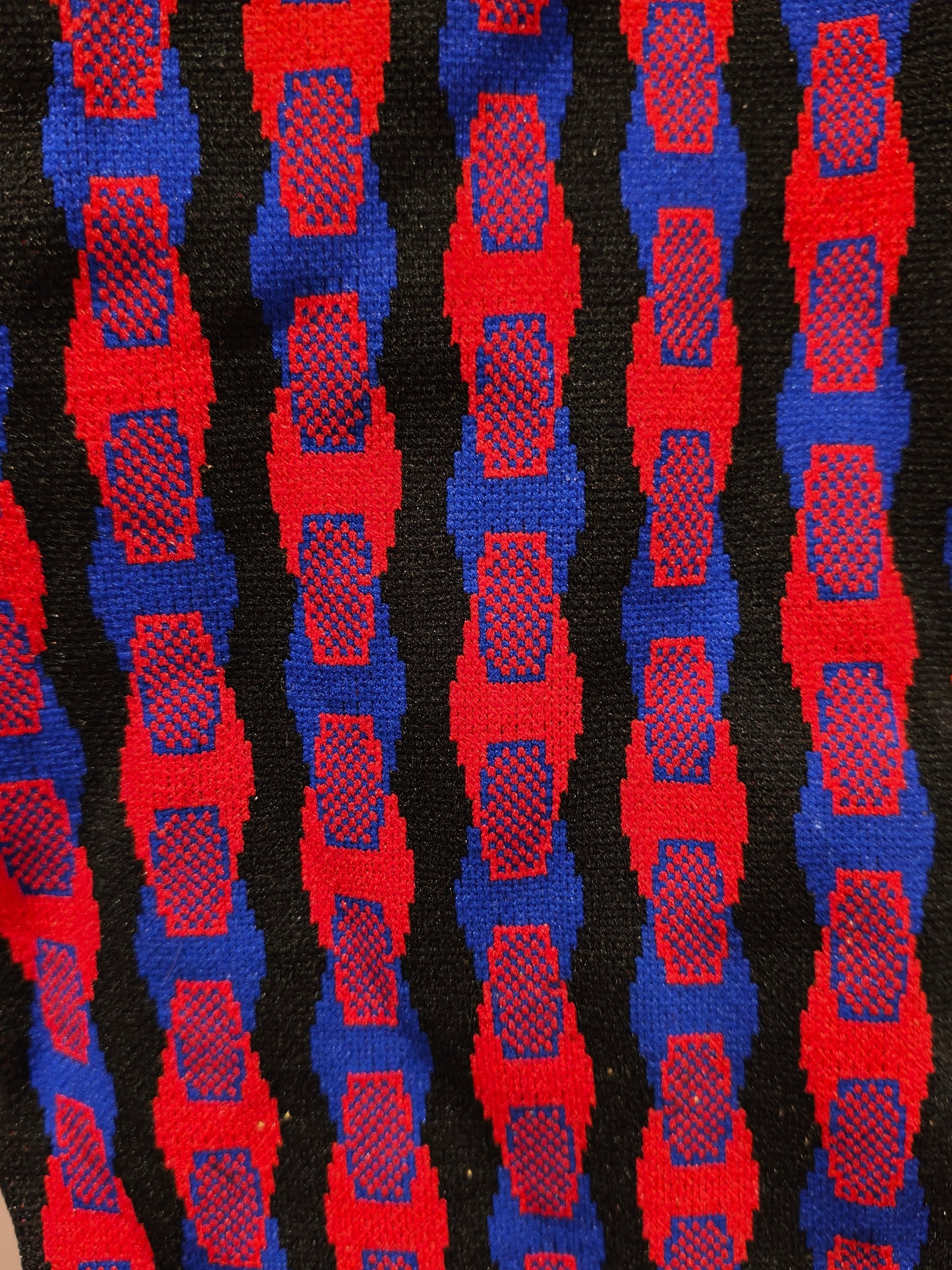 black, red and blue vintage print