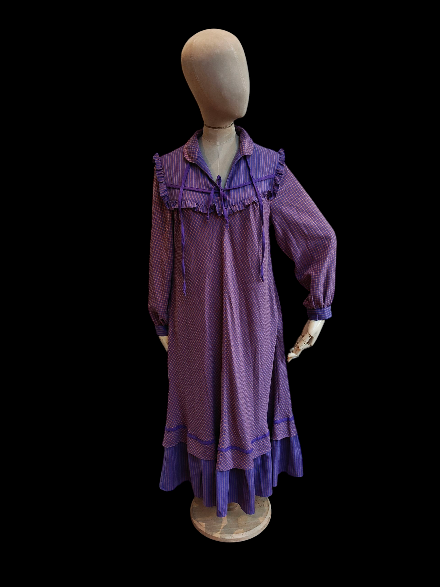 purple and orange 70's smock dress