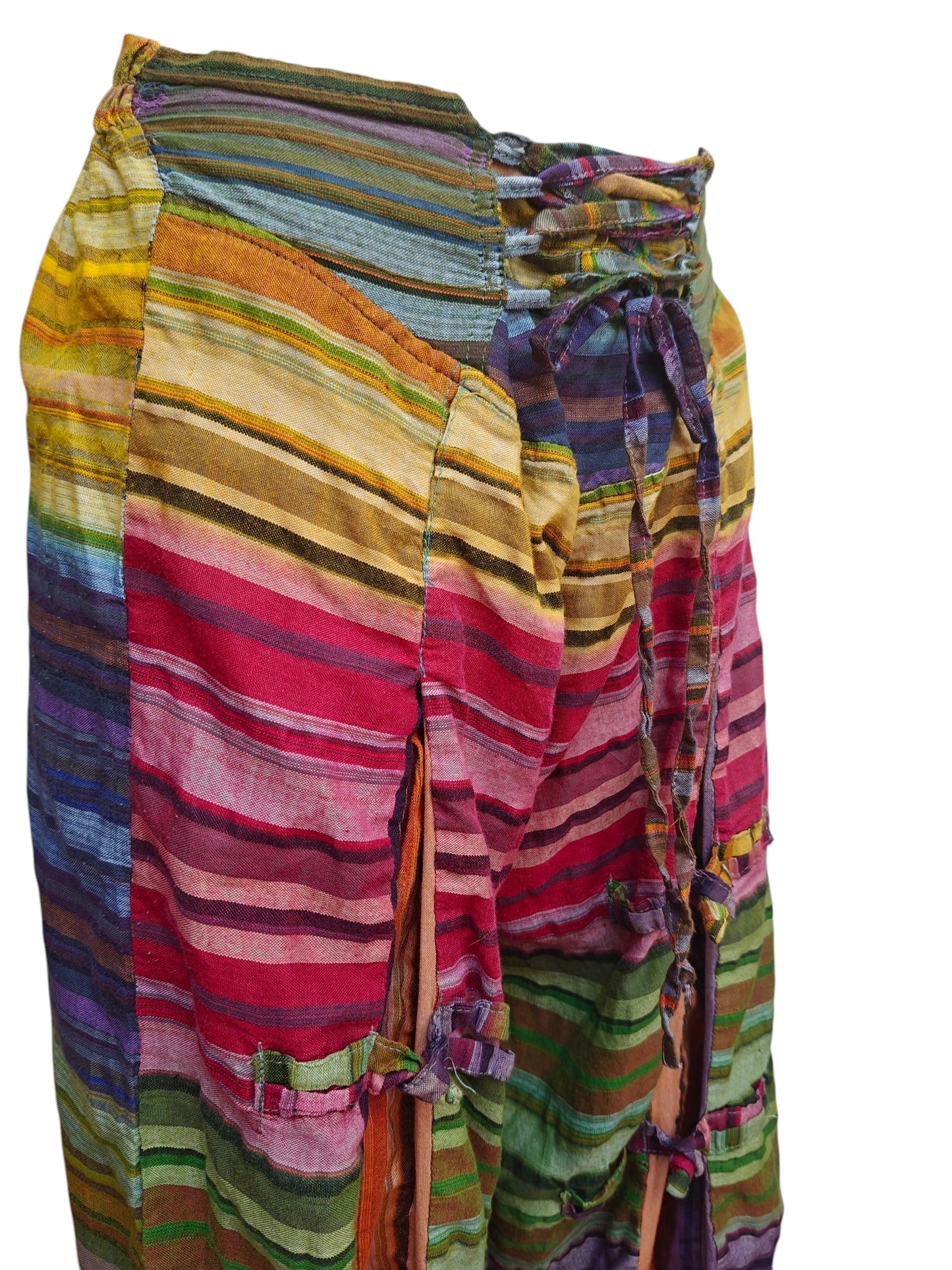 rainbow stried cotton beach trousers