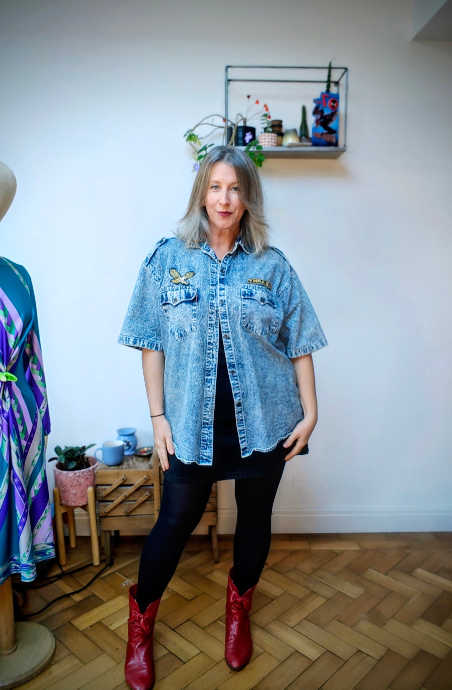 1980's stonewash denim vintage Levis short sleeved shirt