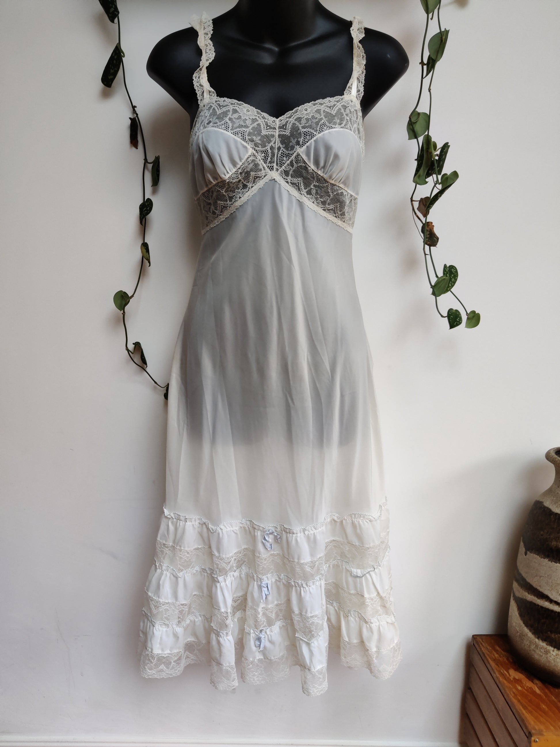 vintage lingerie dress in white.