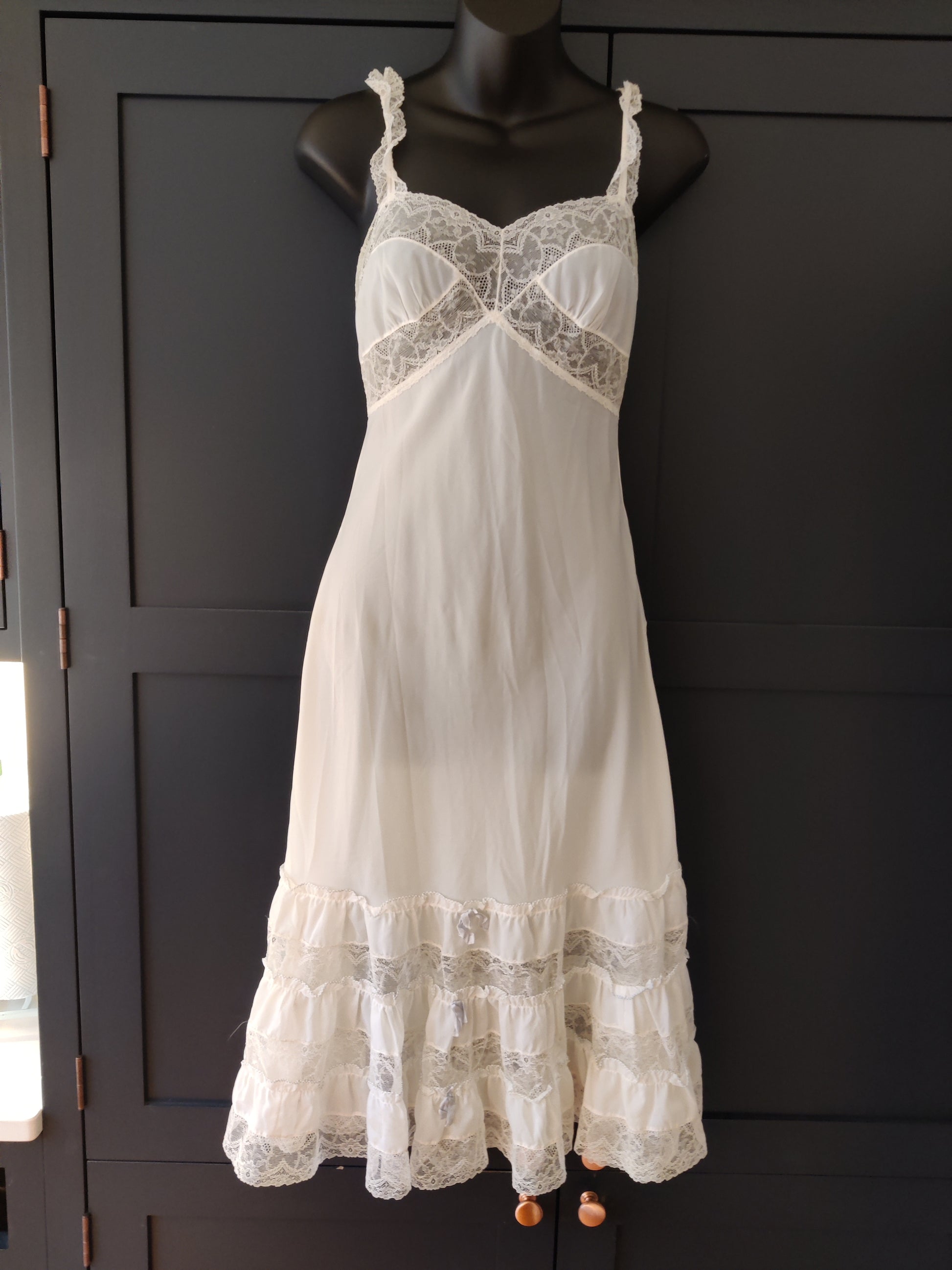 stunning white vintage negligee dress