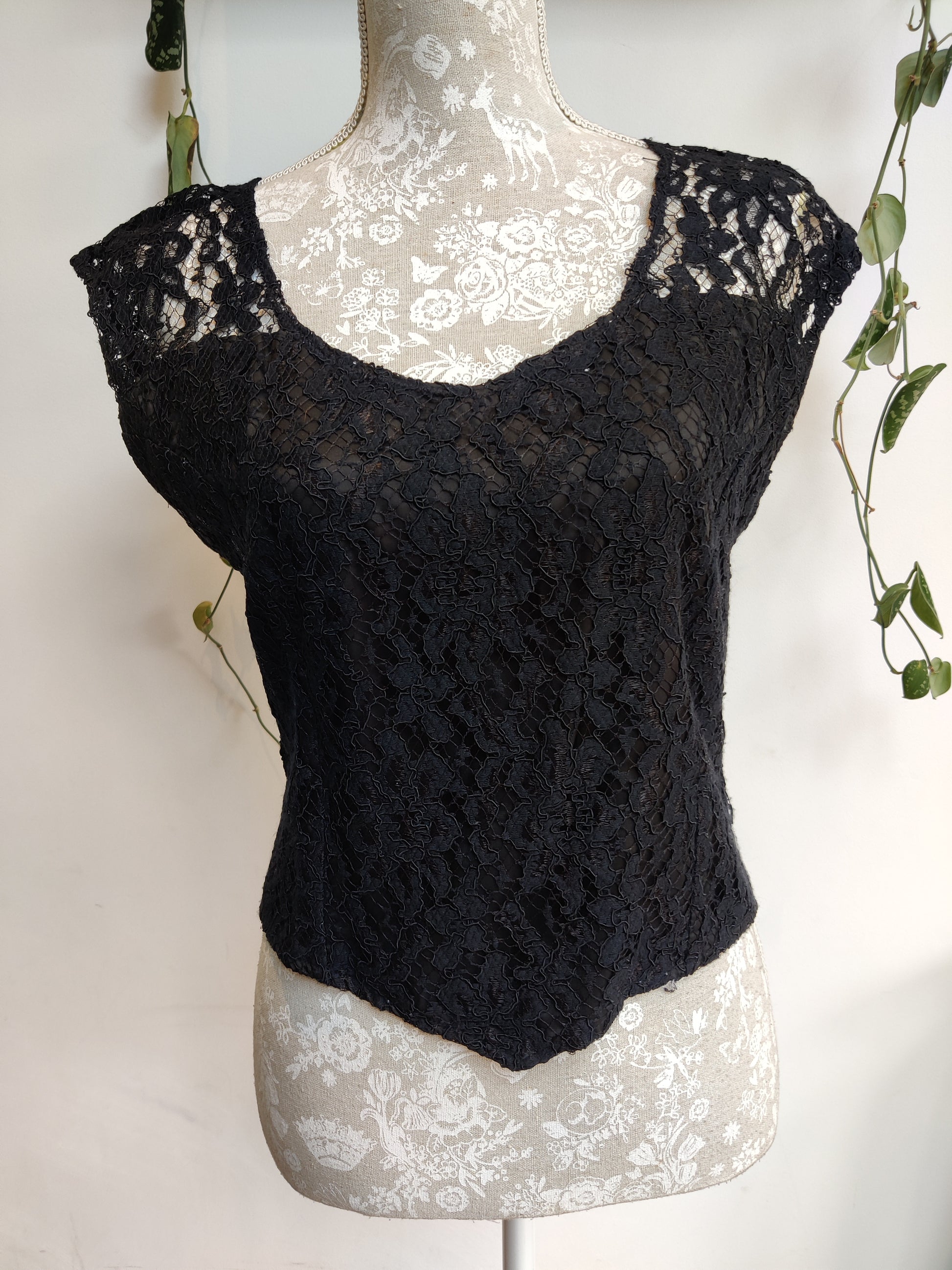 West German vintage lace top
