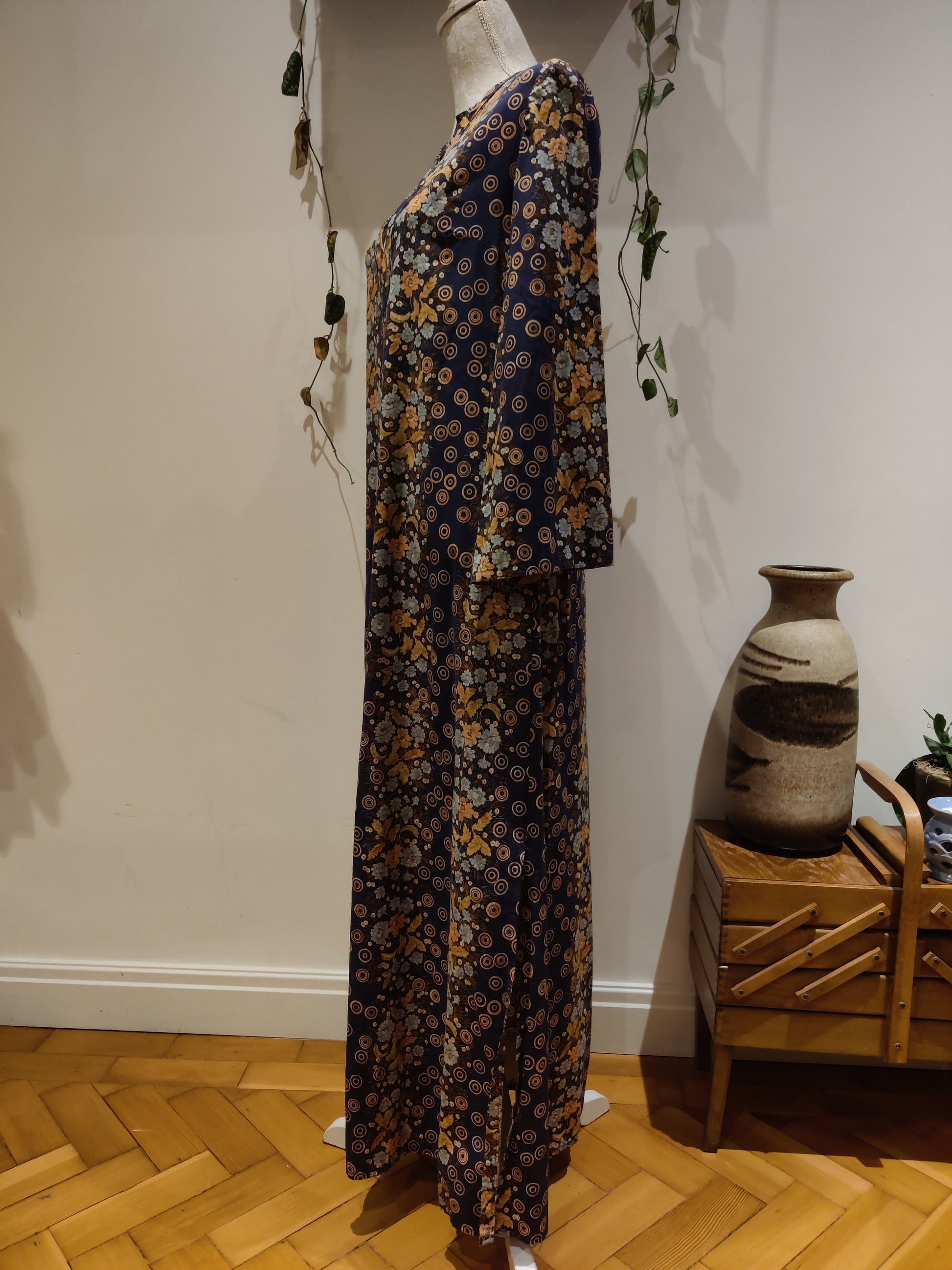 70s bell sleeve maxi dress