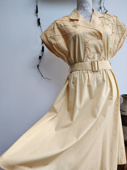 Yellow 80s plus size dress