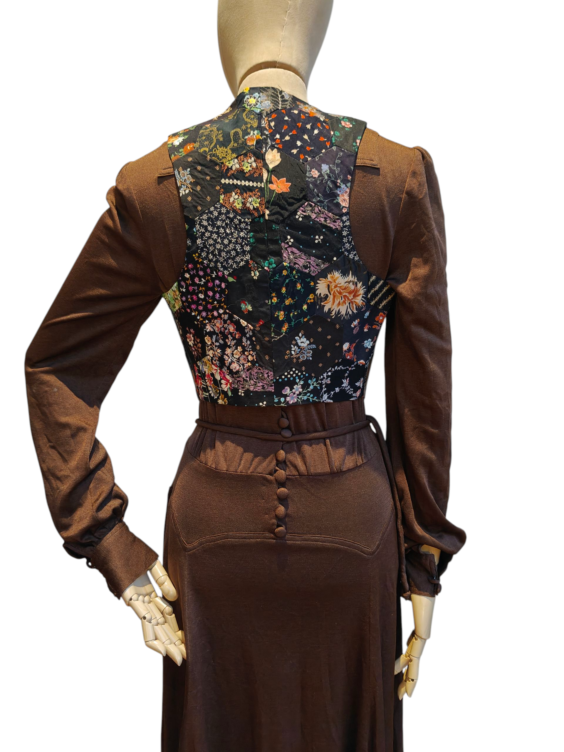 1970s vintage patchwork waistcoat xs