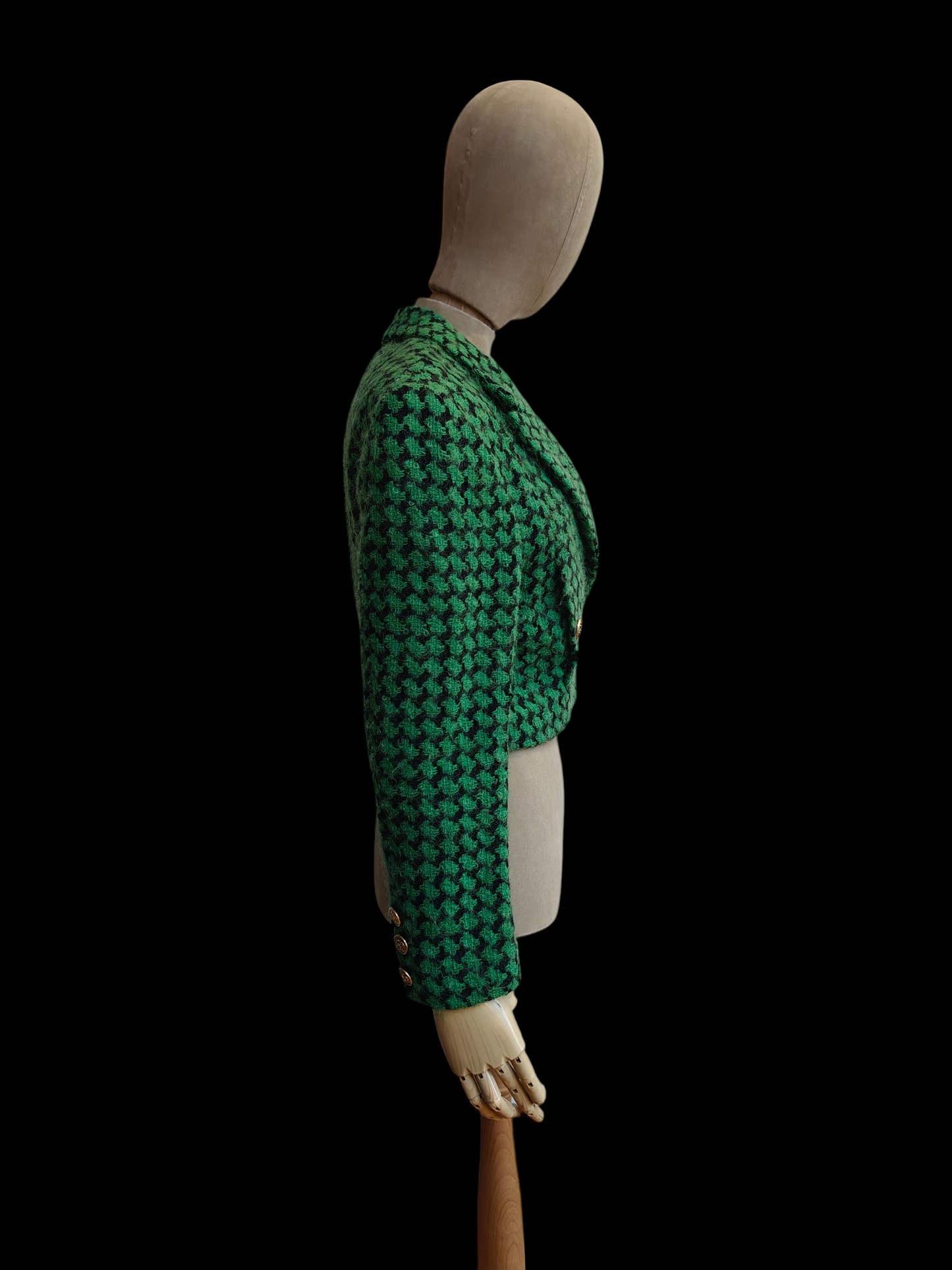 1980's cropped jacket with dogtooth design