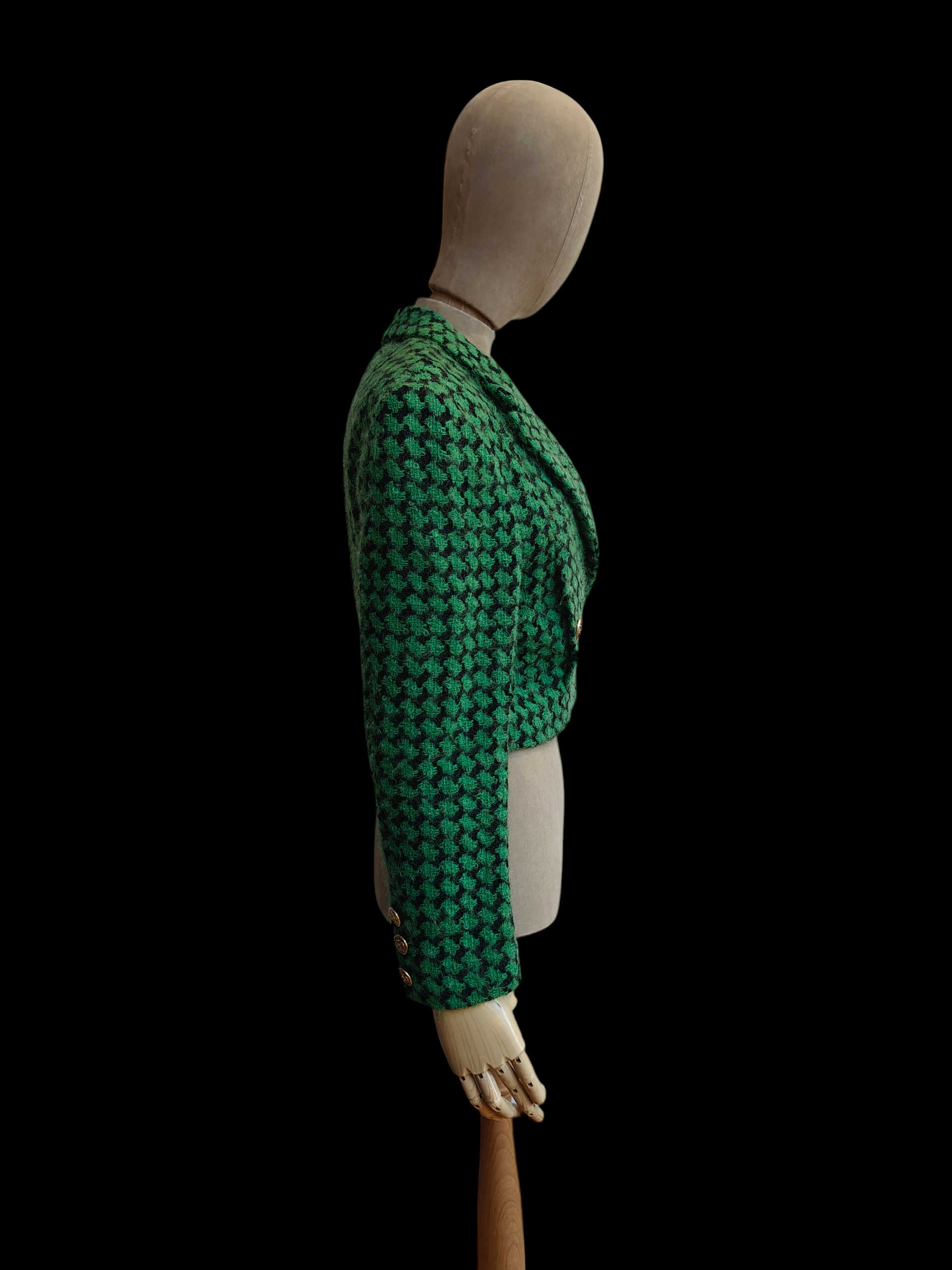 1980's cropped jacket with dogtooth design