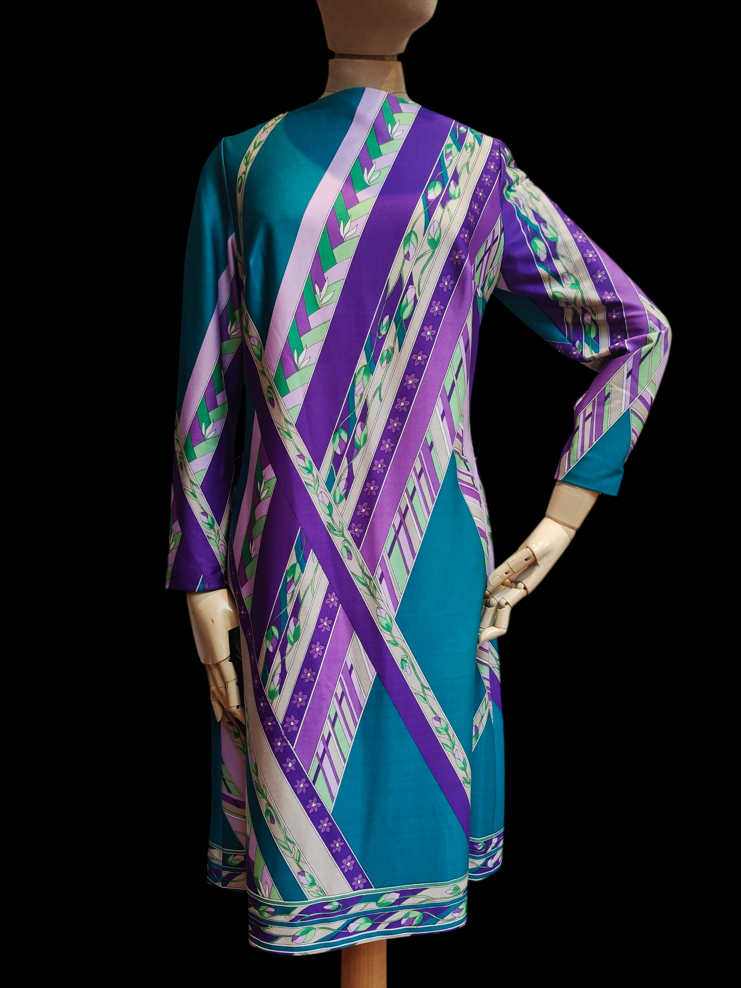 60s 70s  geometric print dress