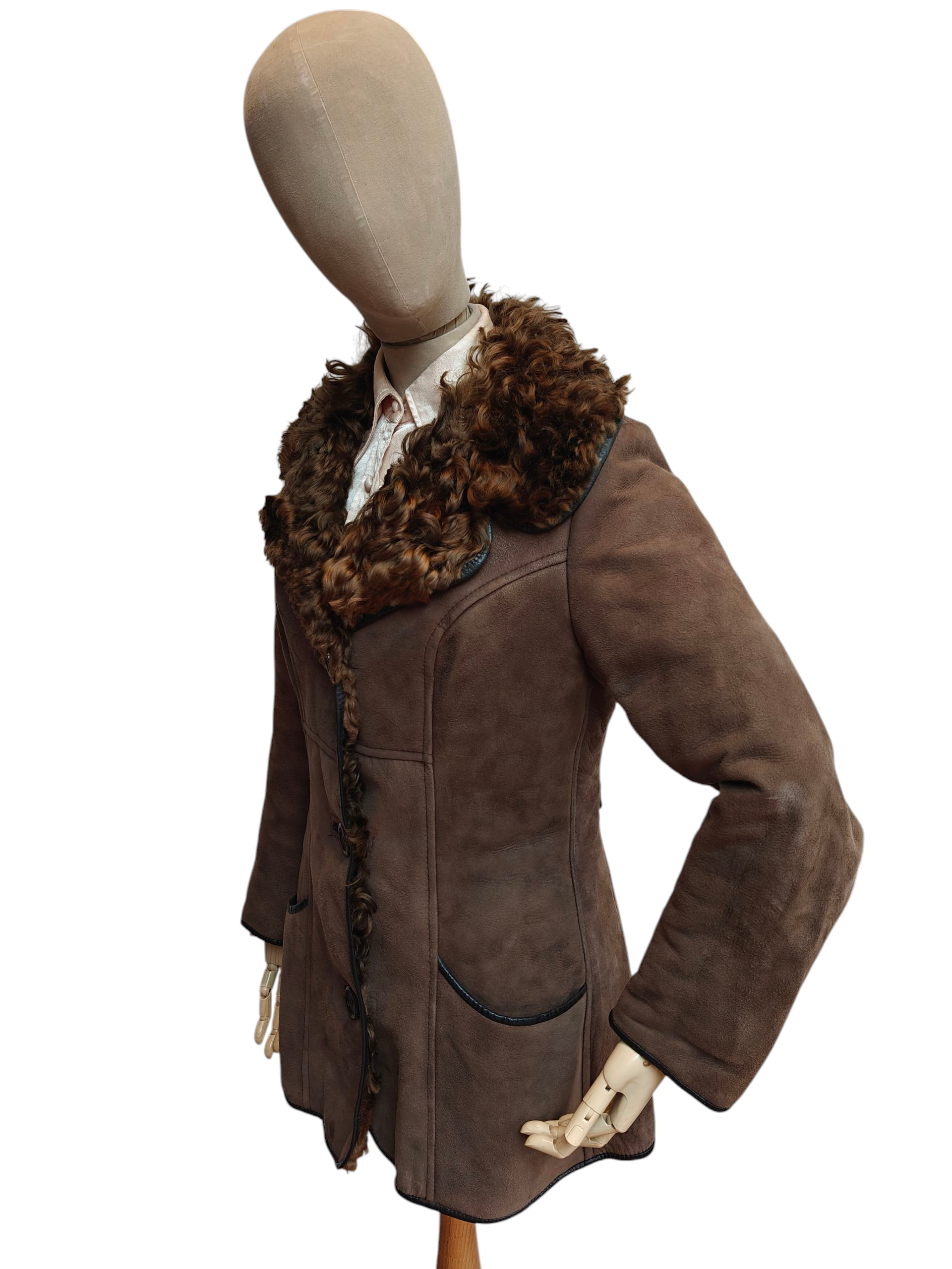 70'd brown sheepskin jacket