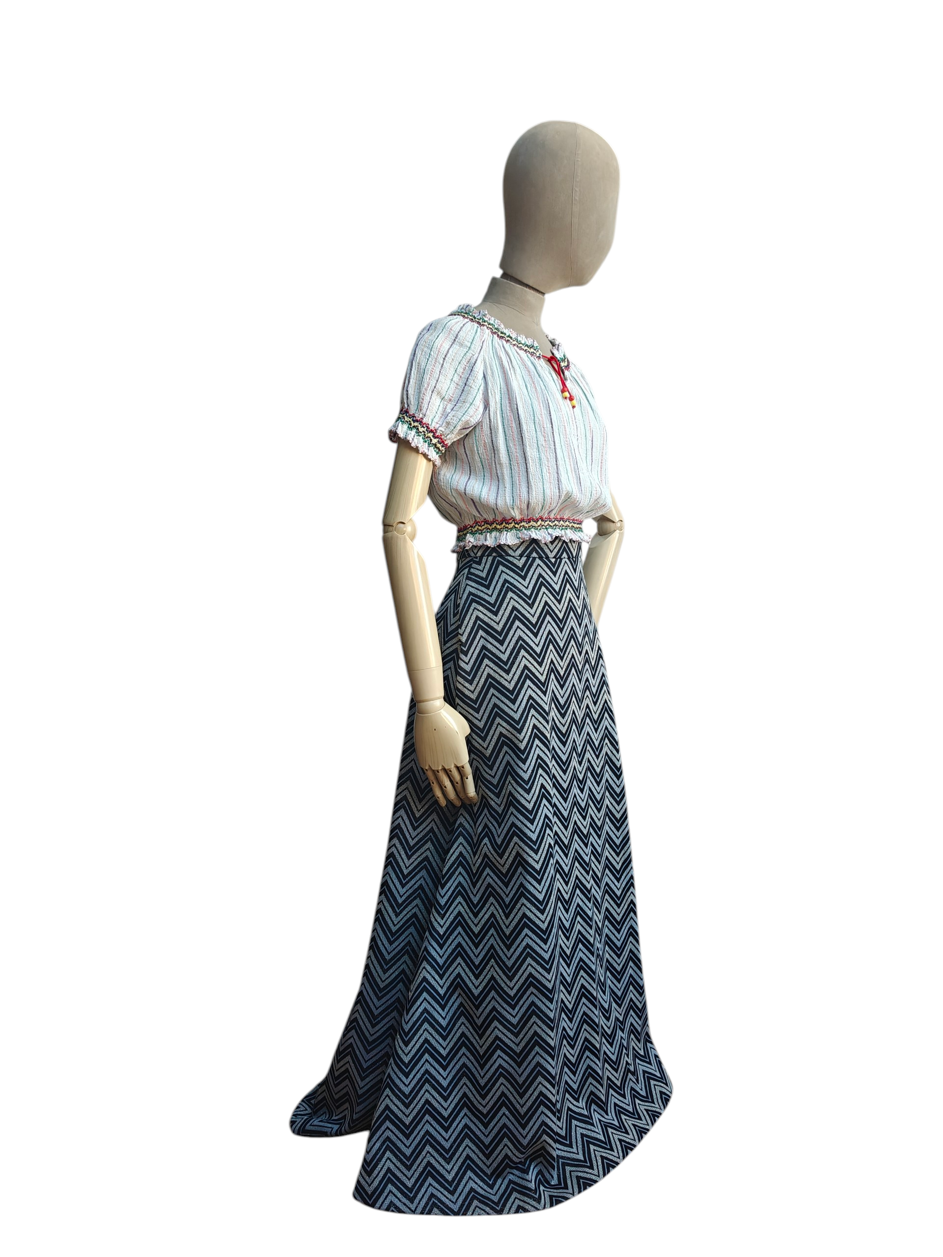 70's chevron maxi skirt