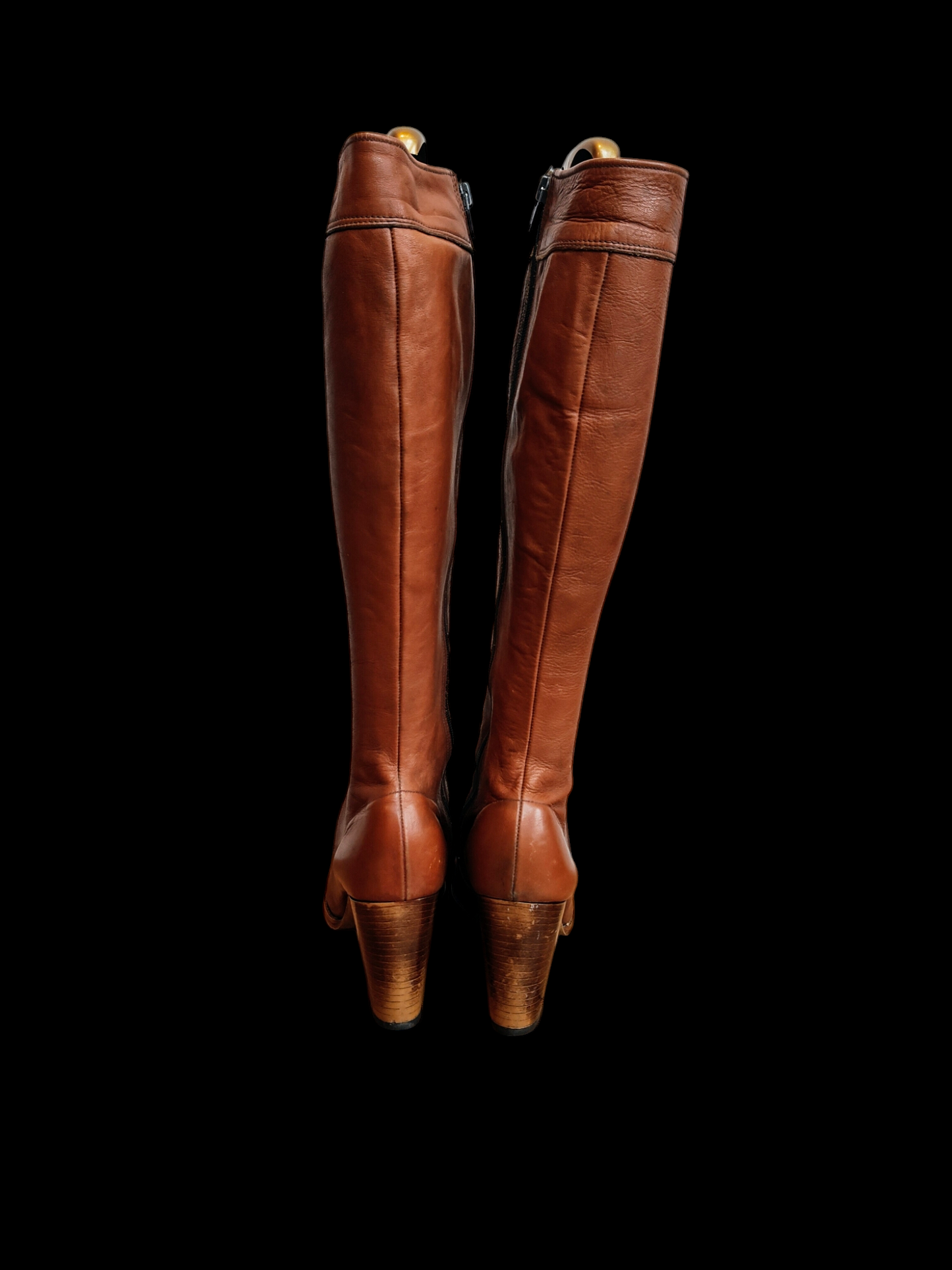 70's tan knee high boots