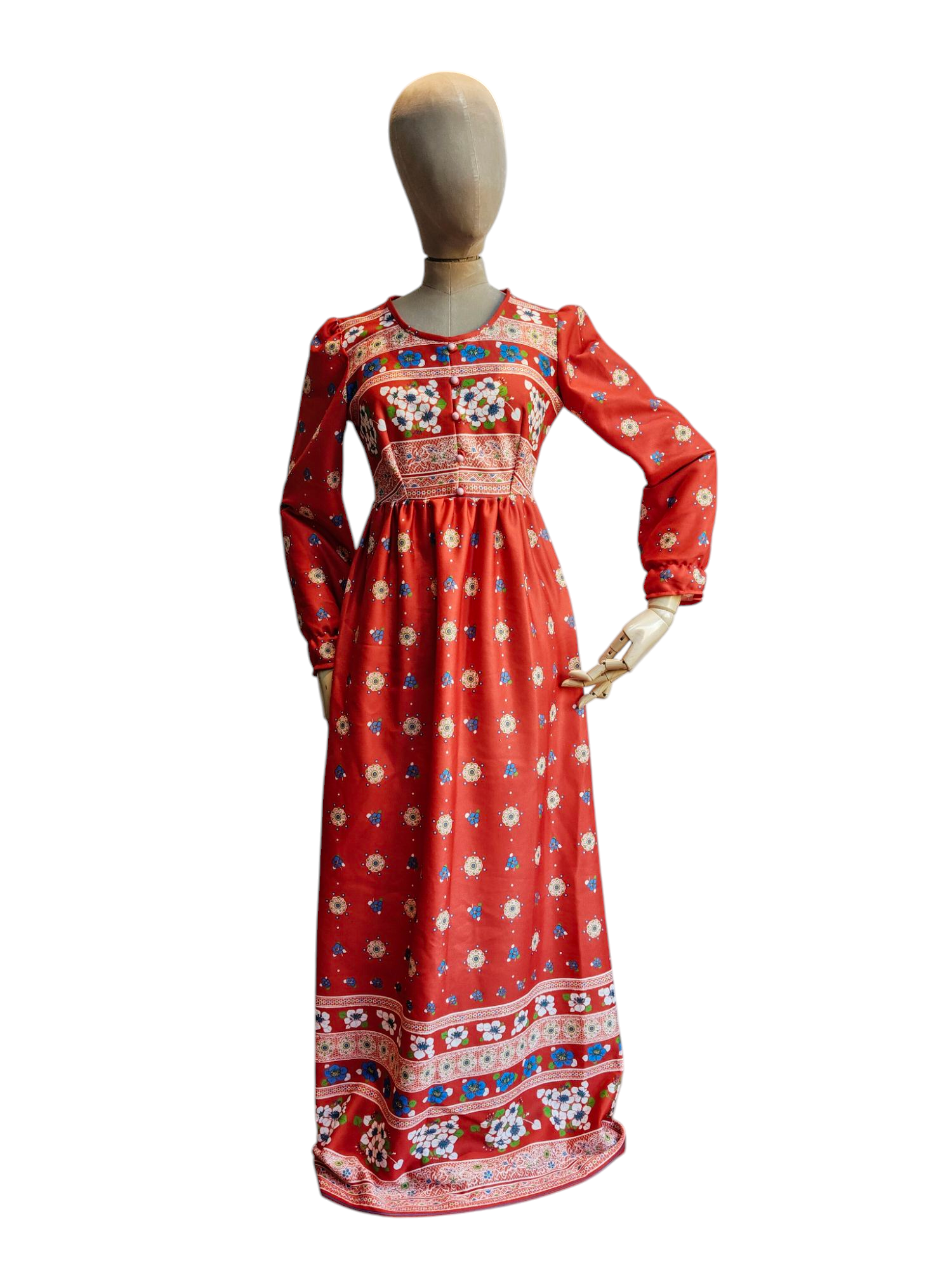 70s boho maxi dress size 8