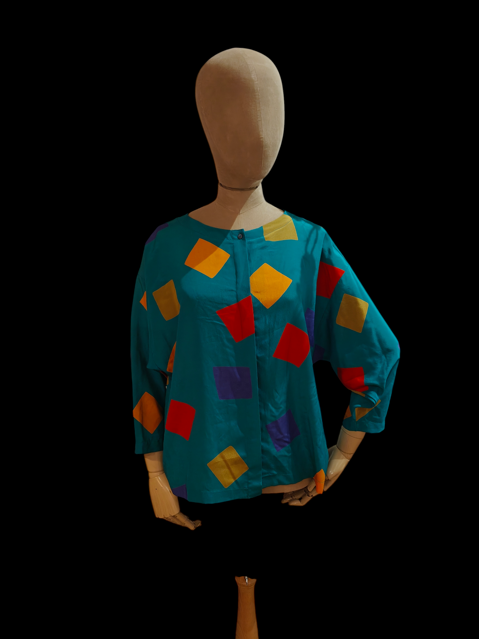 80's colourful blouse size 10