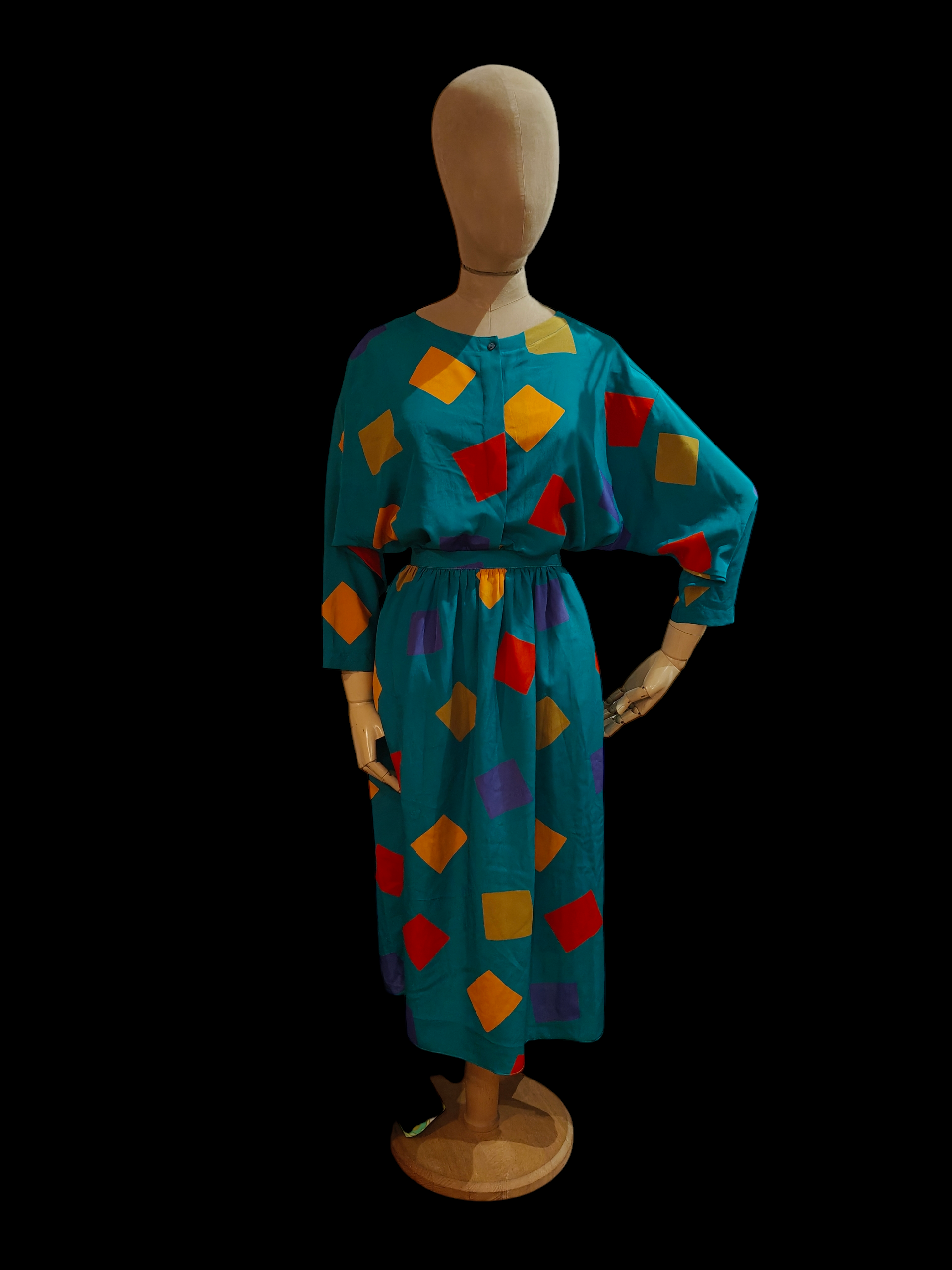 80's colourful skirt and shirt set