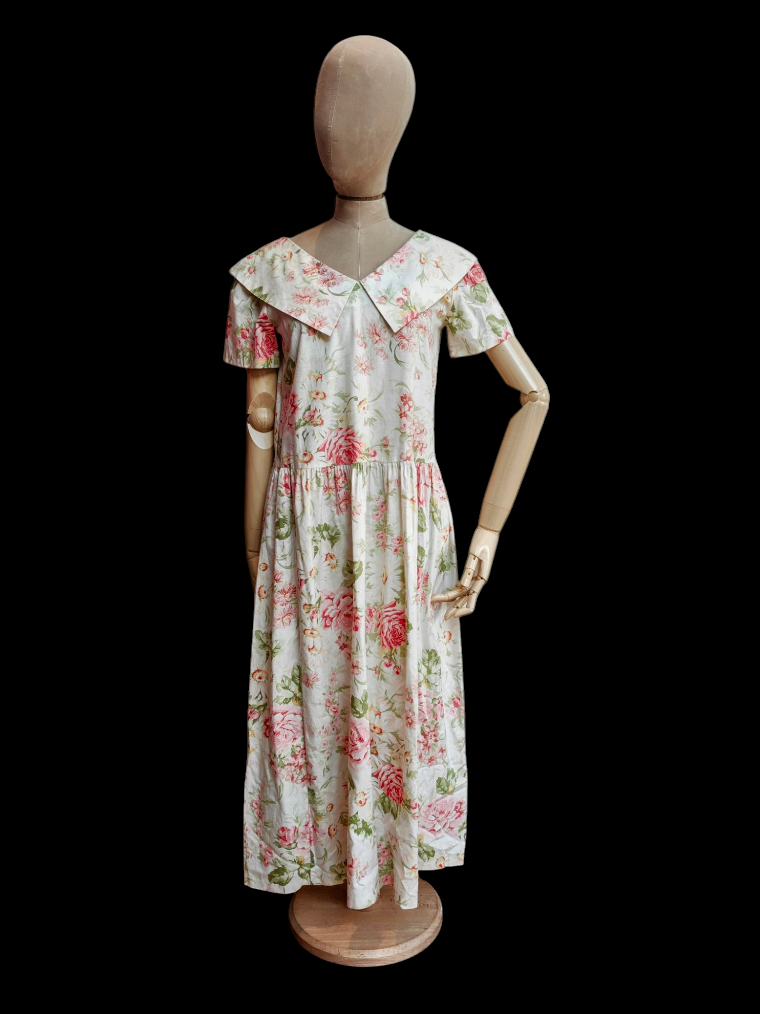 80's dropped waist Laura Ashley dress with sailor collar