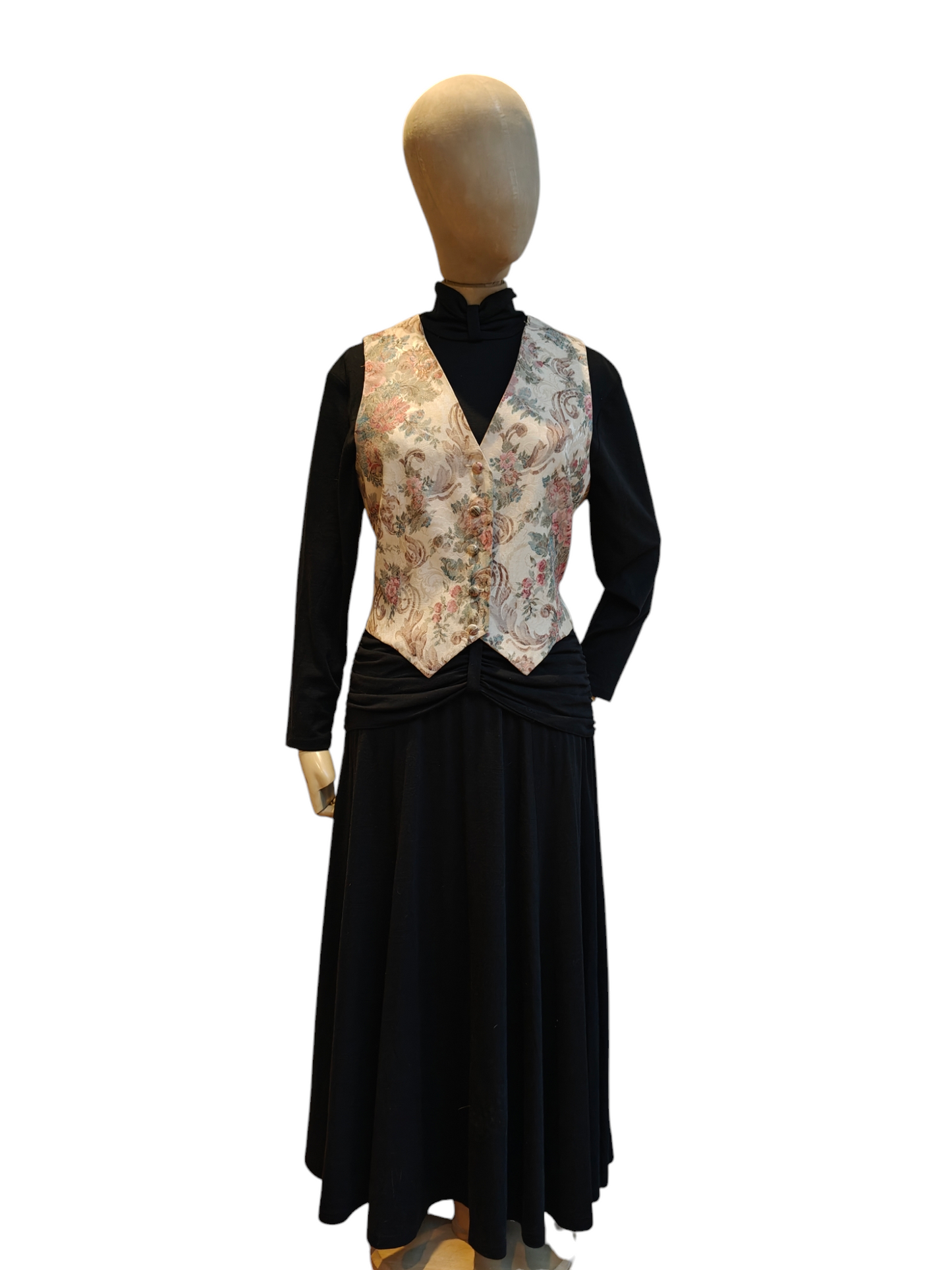 80's floral waistcoat by Monsoon