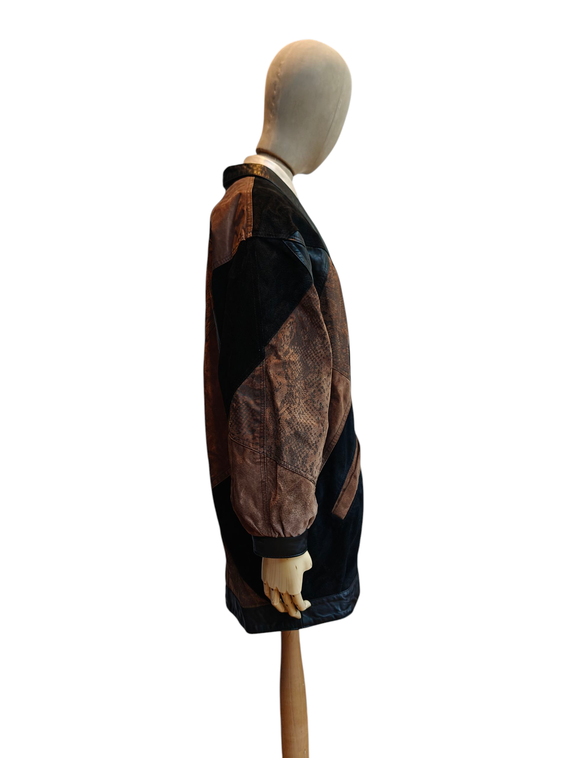 80's leather and suede jacket with batwing sleeves
