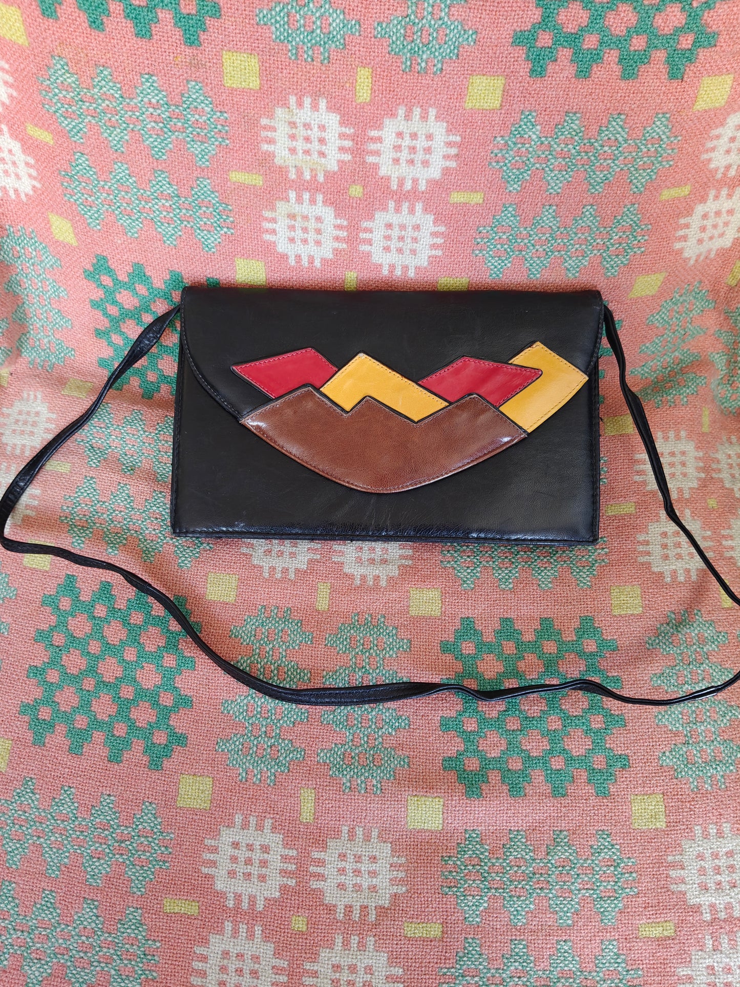 80's motif clutch bag with removable strap