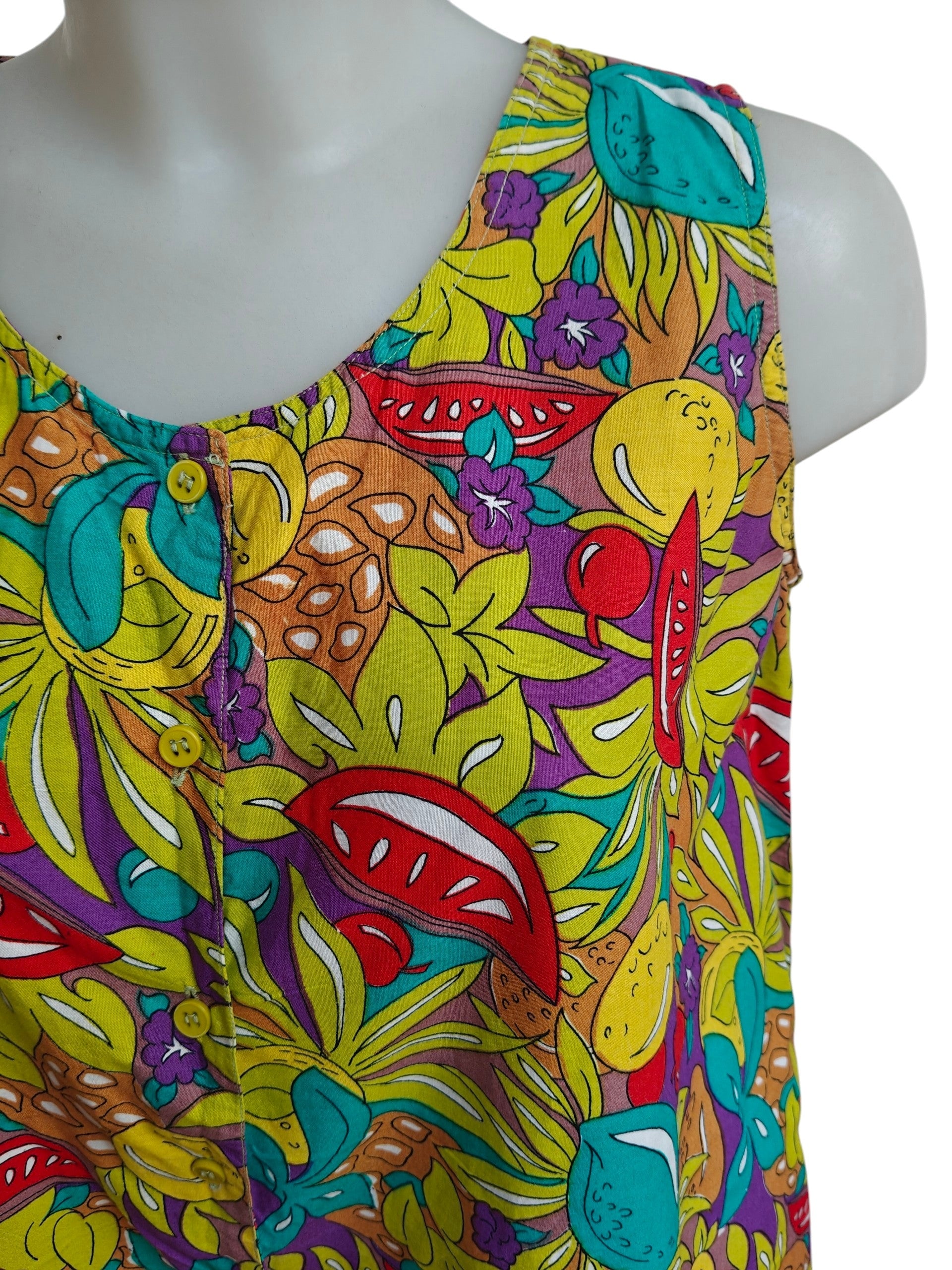 80's playsuit in bright coloured print