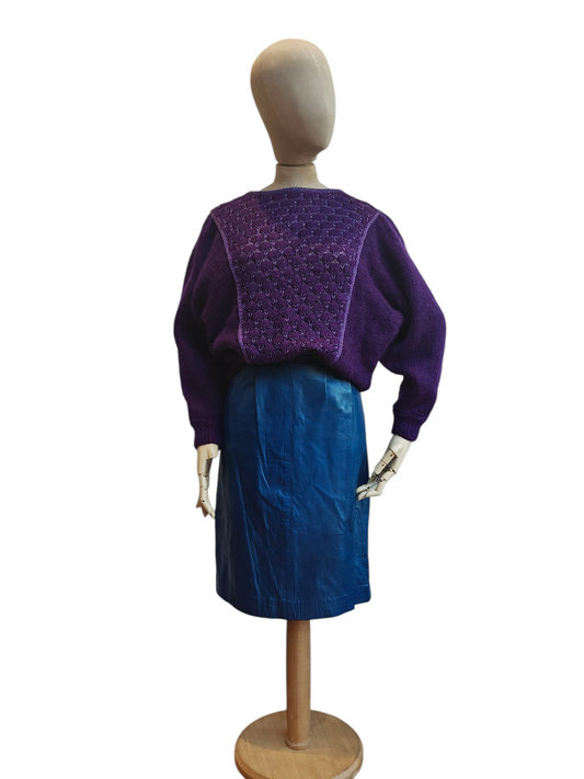 80's purple knitted jumper