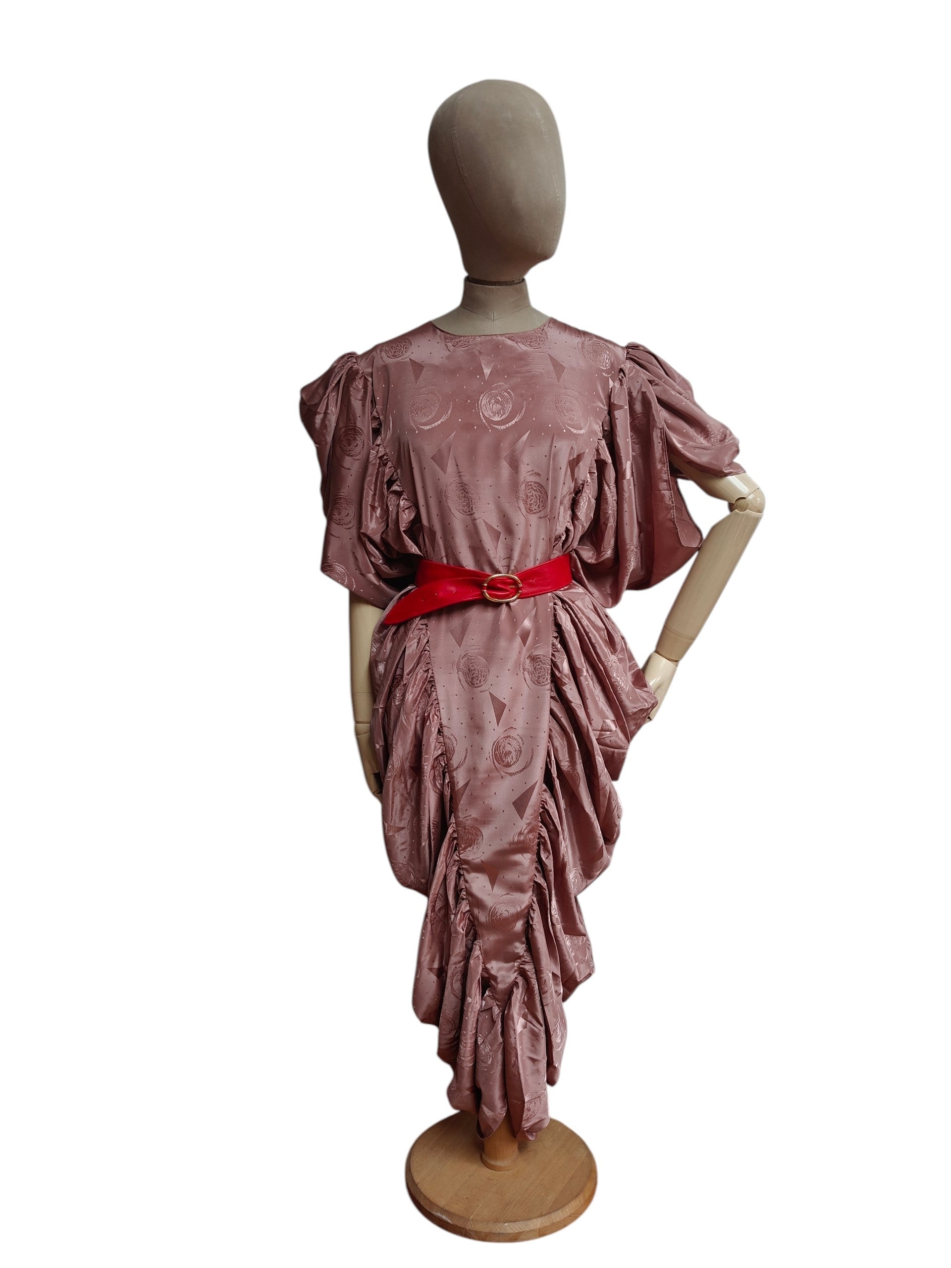 80's ruffle dress with belt