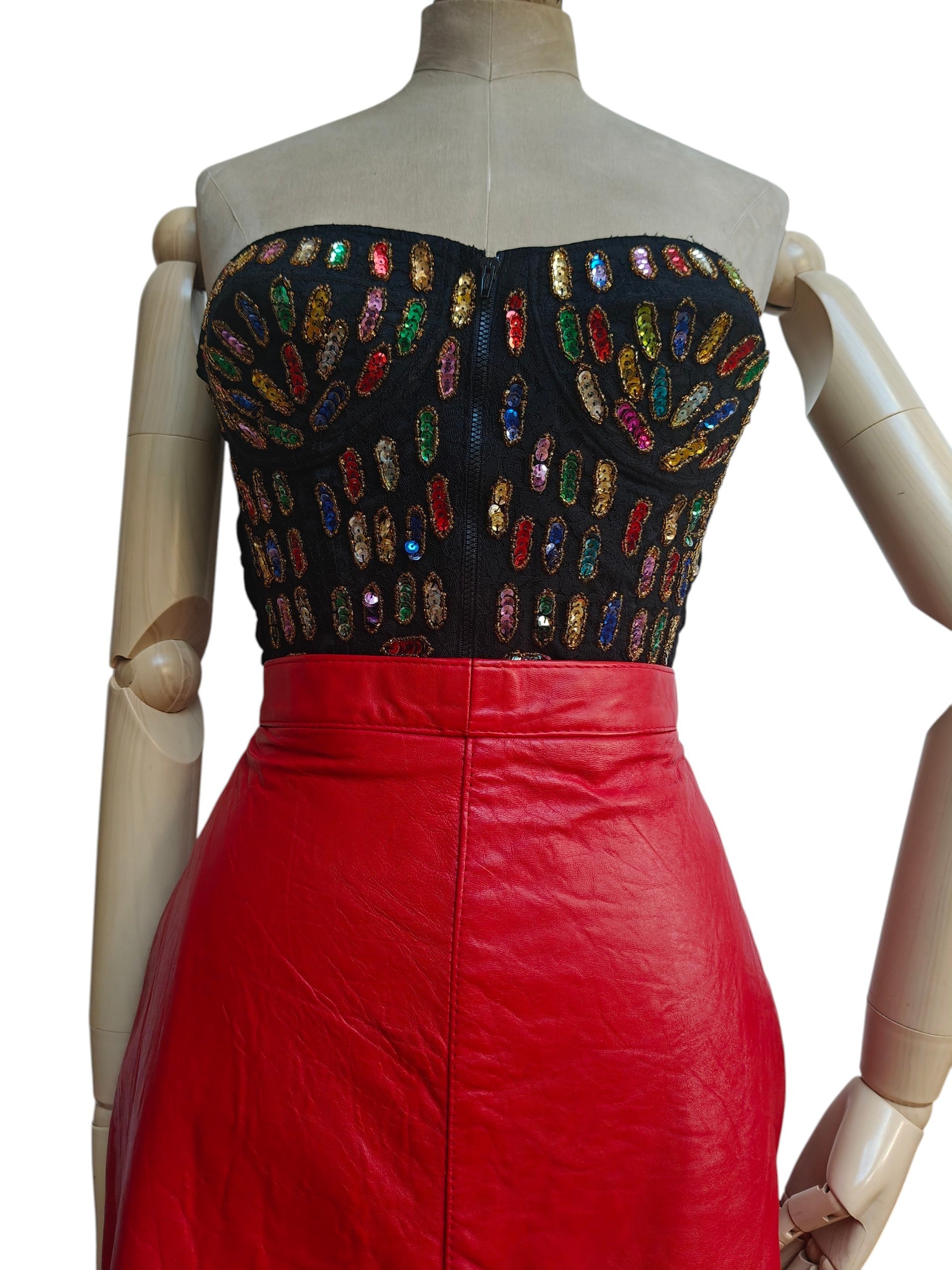 80's sequin corset top