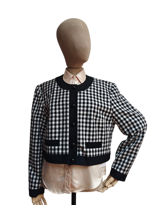 Black and white gingham vintage jacket