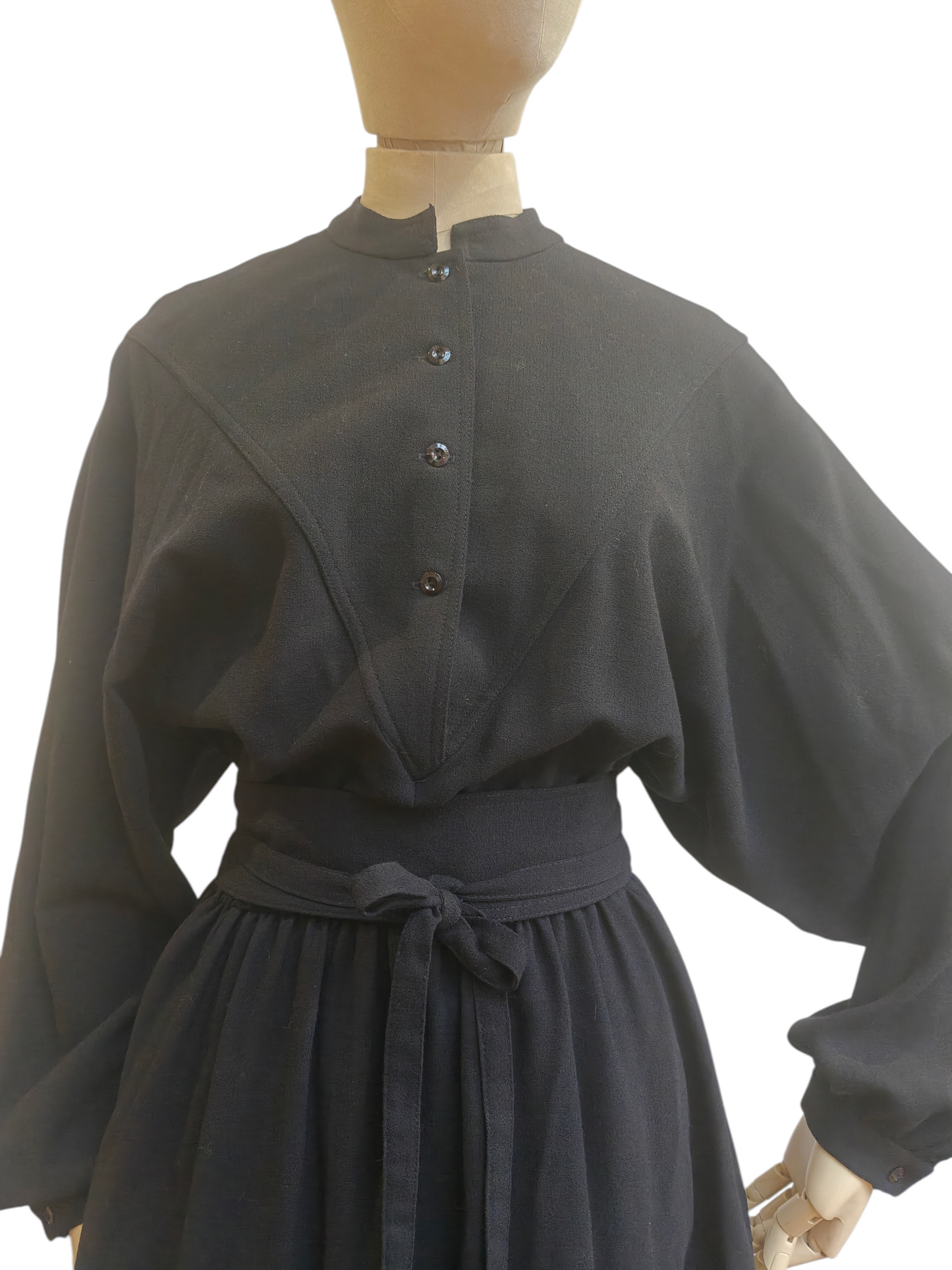 Black belted 80's dress