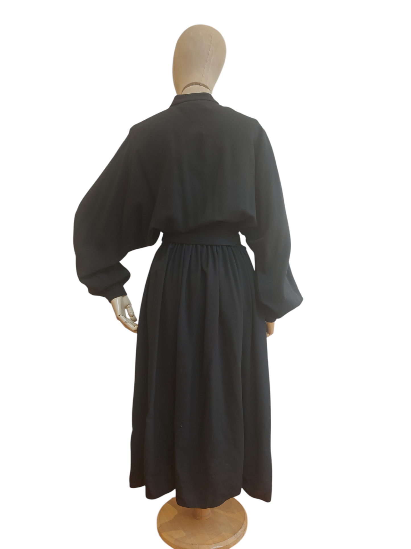 Black vintage dress with batwing sleeves