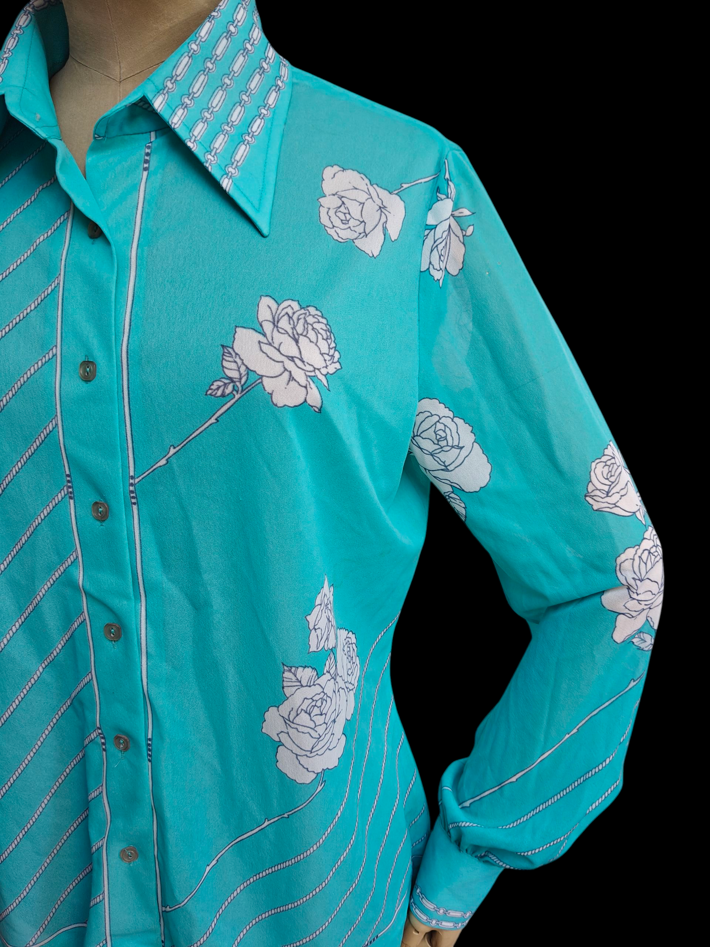 Blue and white ladies vintage shirt