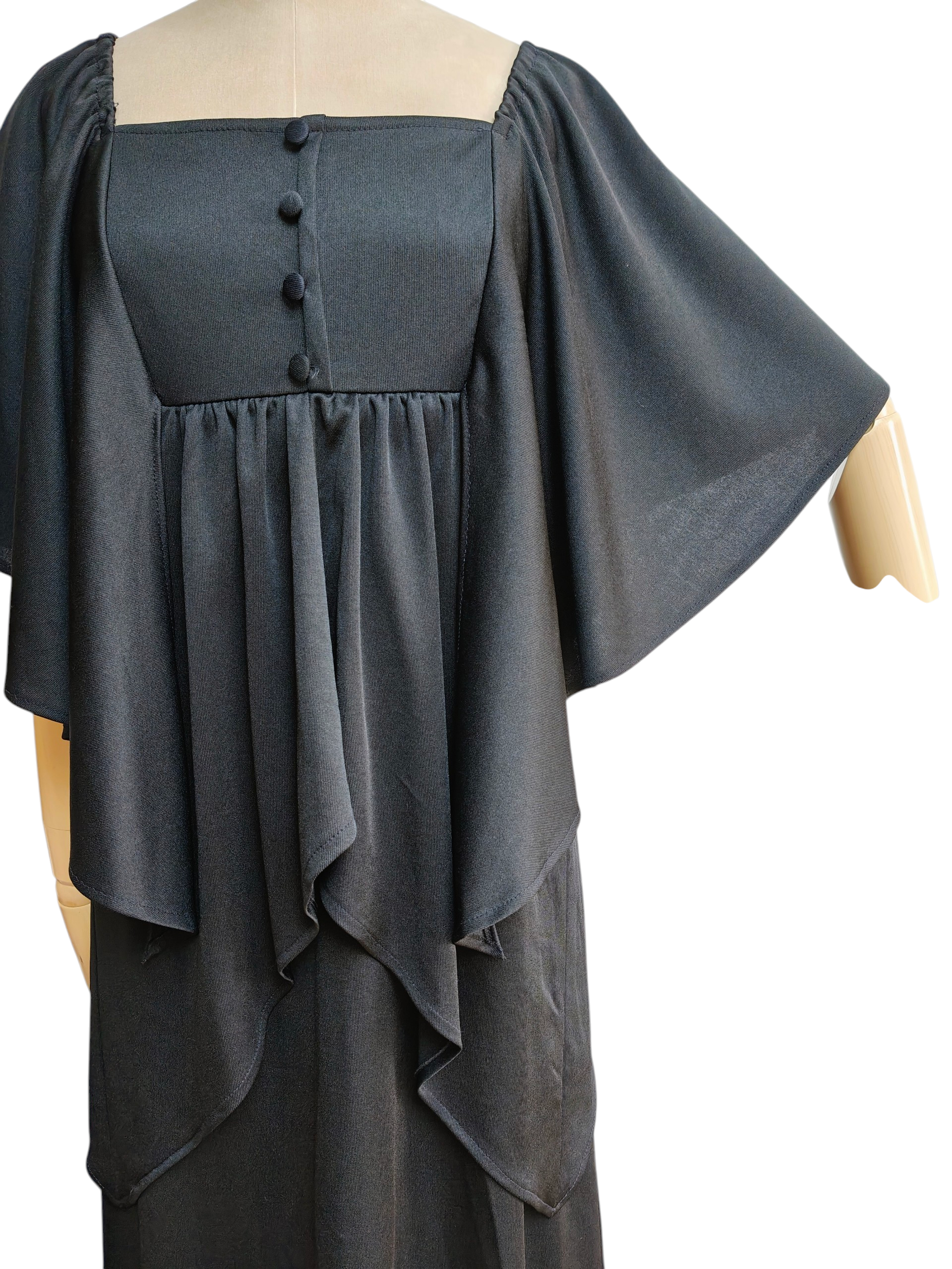 Boho vintage maxi dress in black
