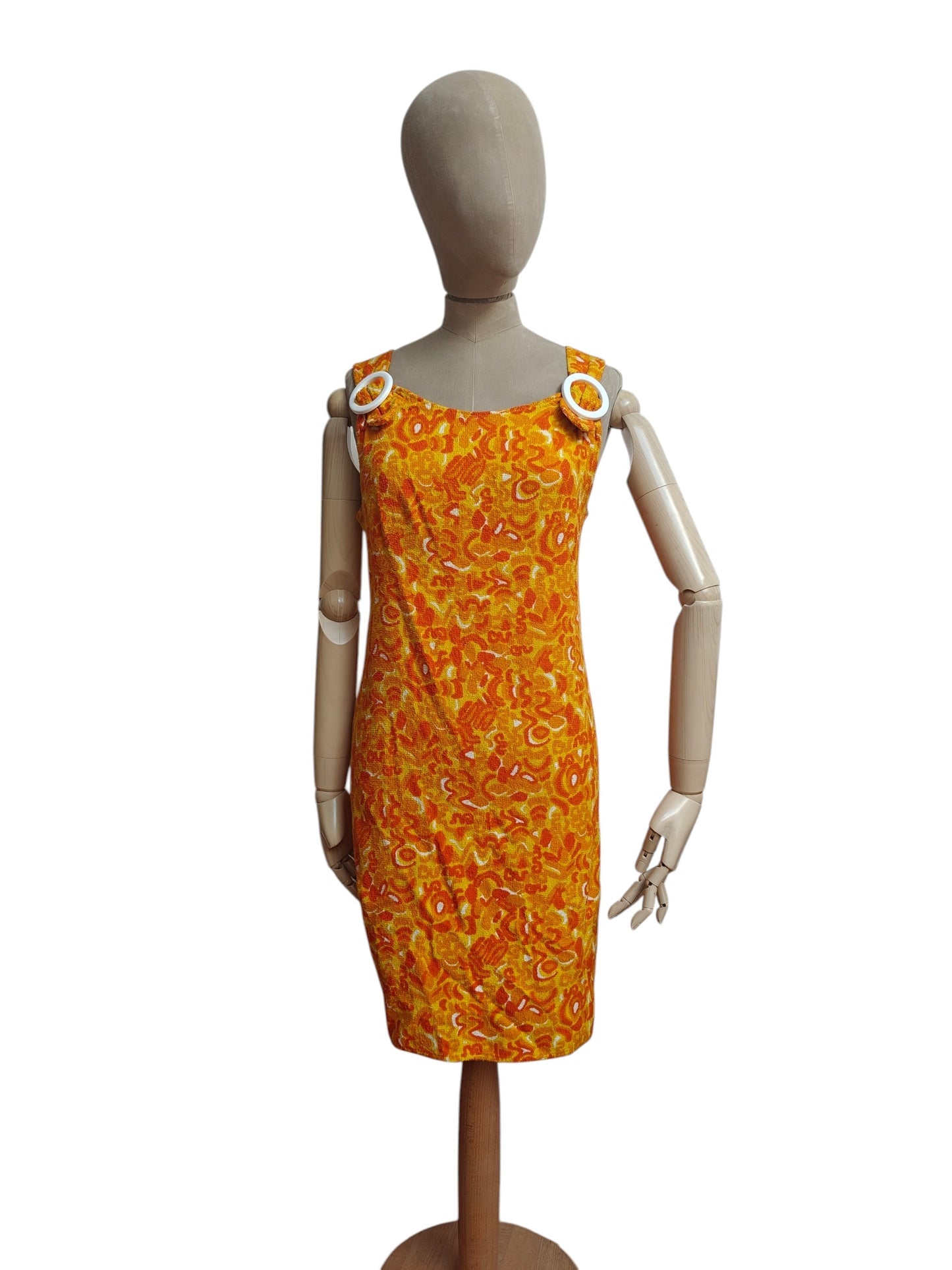 Bright orange vintage towelling dress