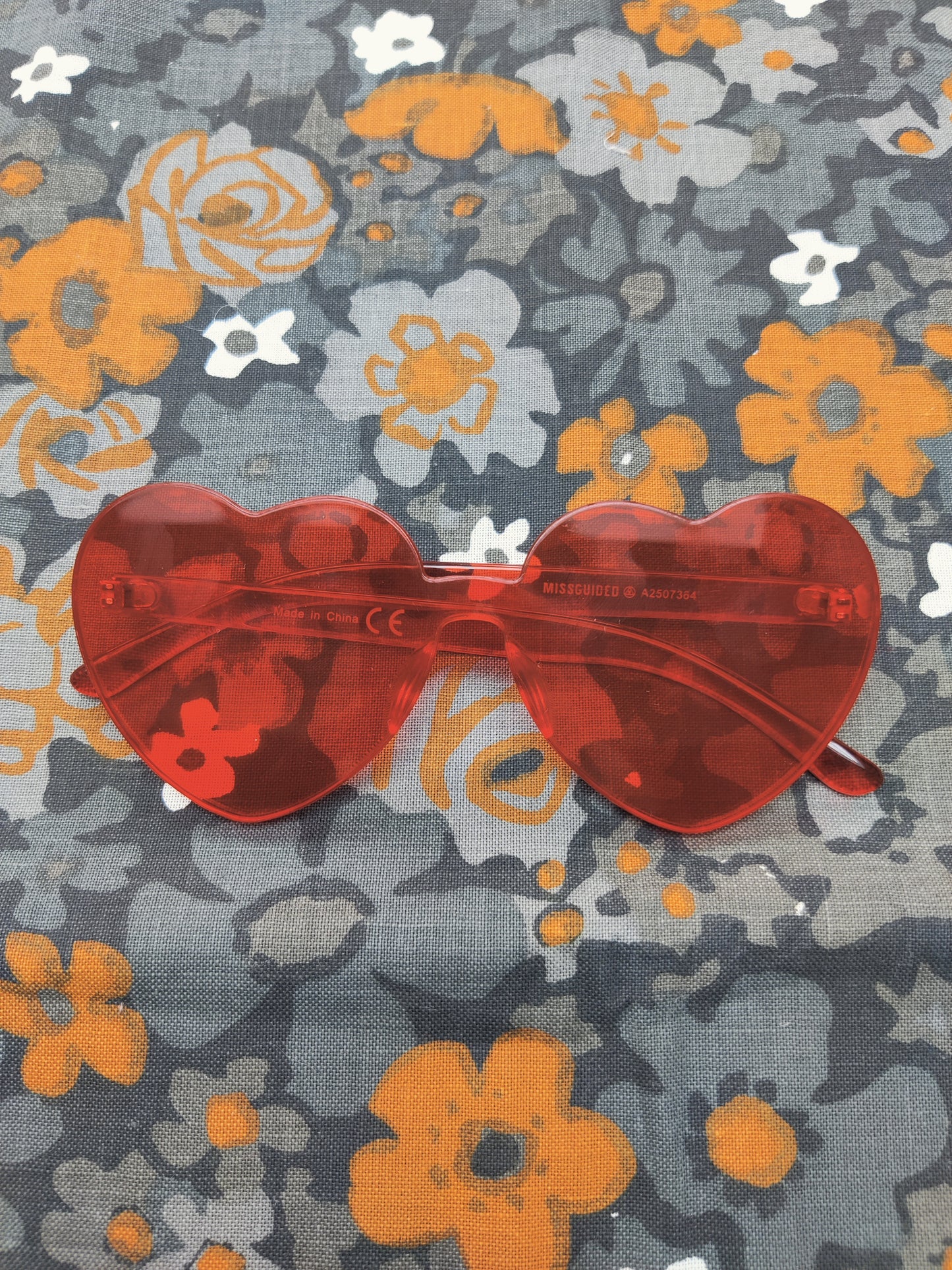 Bright red love heart shades