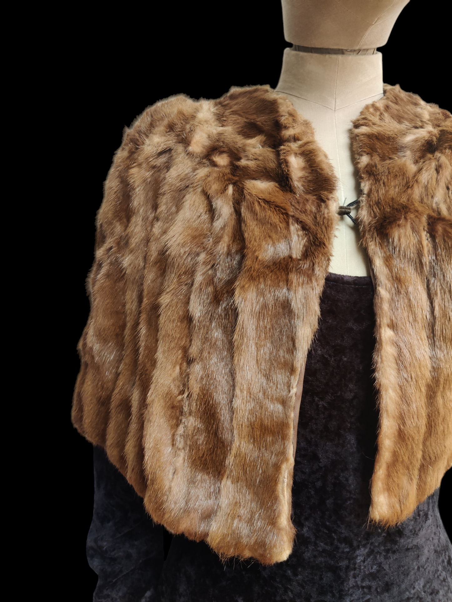 Brown vintage fur cape